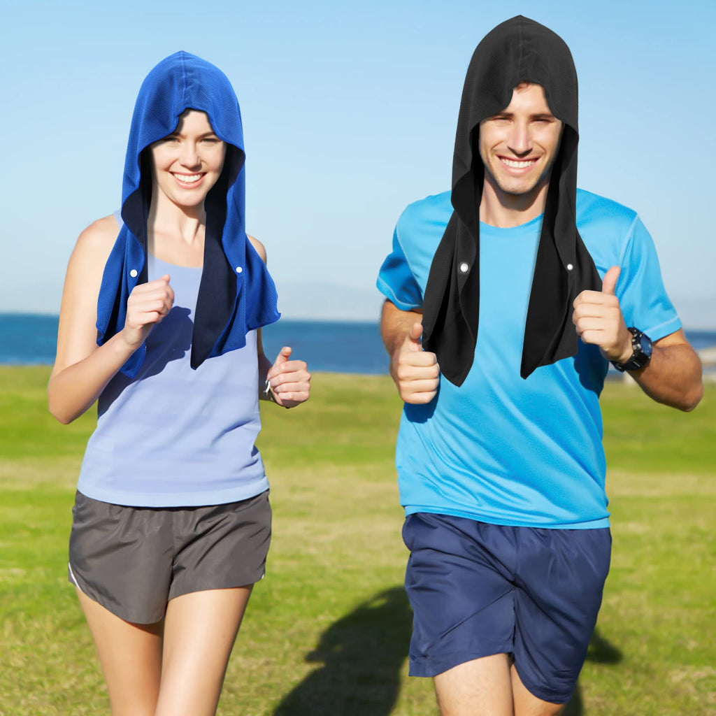 Sukeen Cooling Hoodie Towel, Cooling Towels for Neck and Face Quick Drying Absorbent, UV Protection Cooling Neck Wraps, Sport Workout Camping Cycling Cooling Towel