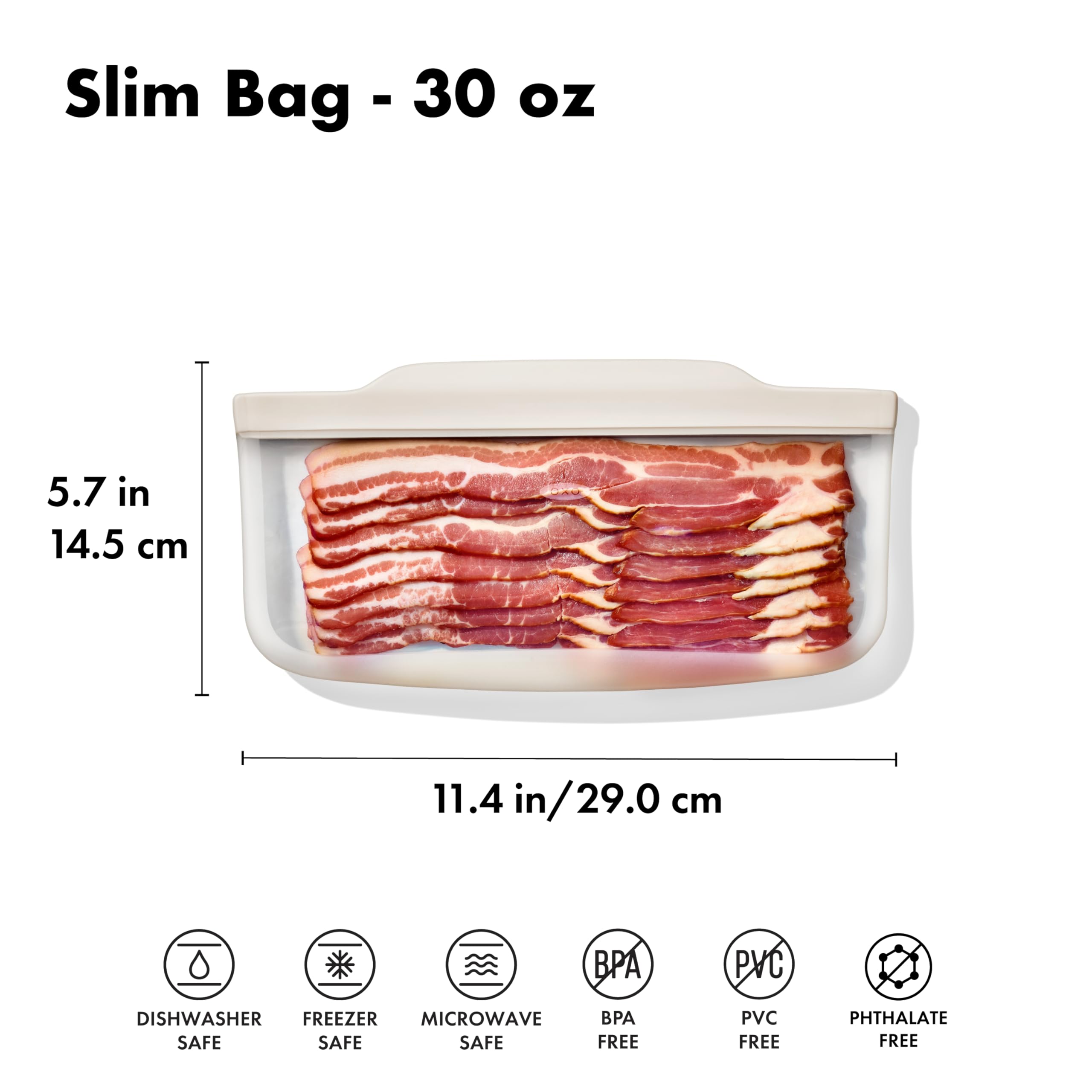 OXO Good Grips Silicone Reusable Bag – Stand-Up Snack (12 oz) – Oat