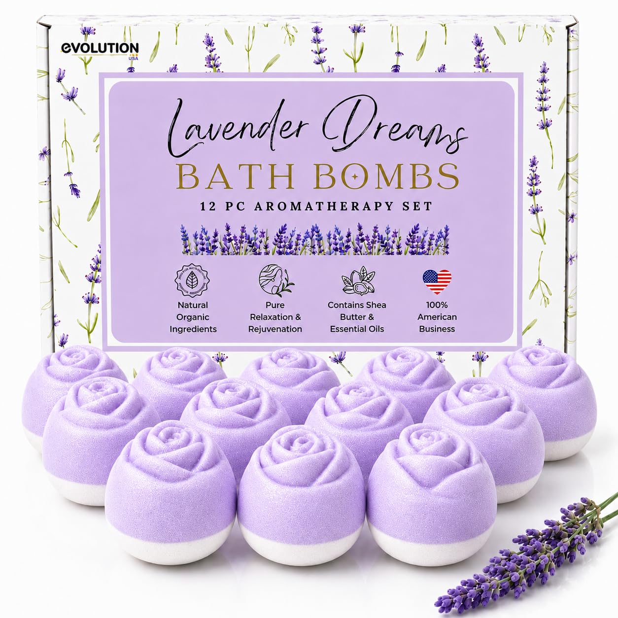 EvolutionUSA Refresh Bath Bombs for Women & Kids – 24 Bath Bombs Mini Sized, Organic Bathbomb Set, Women & Kids Bath Fizz, Luxury Gift for Mother’s Day, Easter, Valentines, Birthday or Self Care