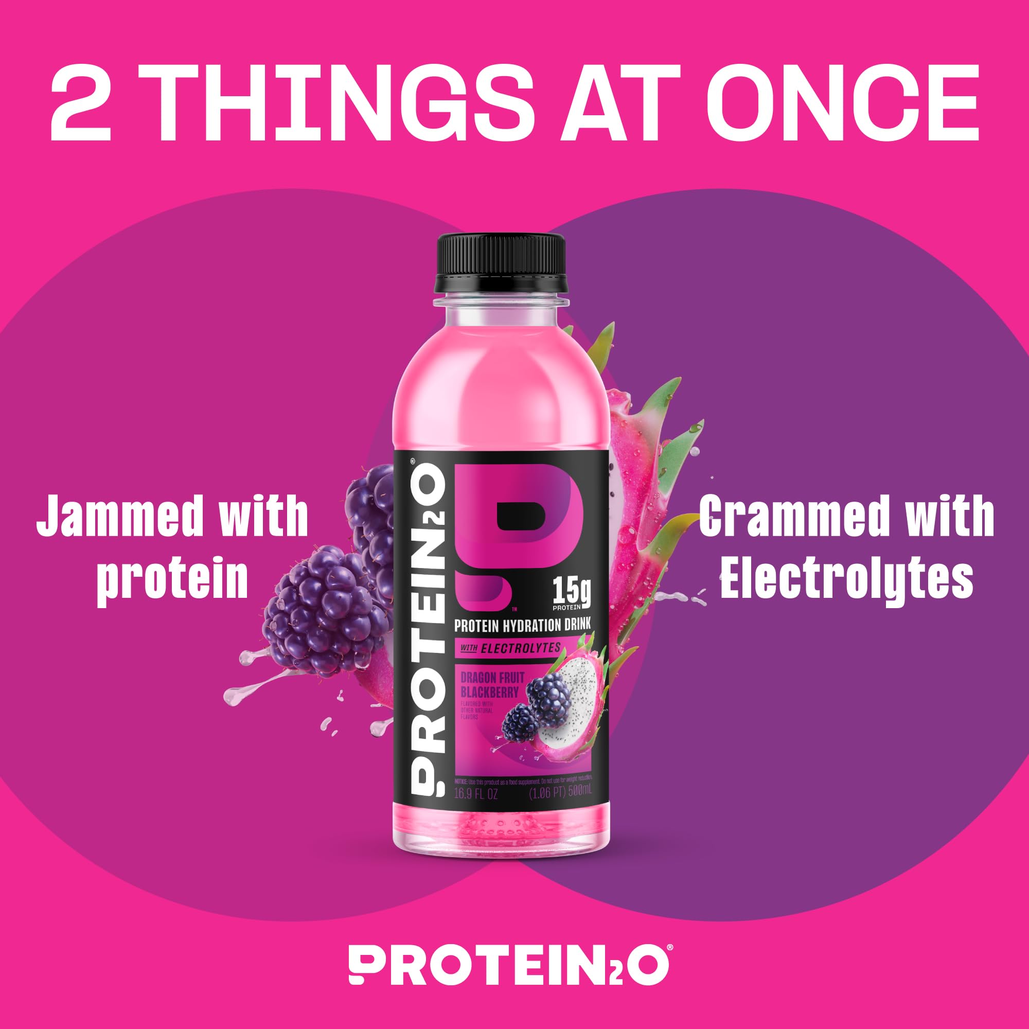 Protein2o 15g Whey Protein Infused Water, Peach Mango, 16.9 Oz Bottle (Pack of 12)