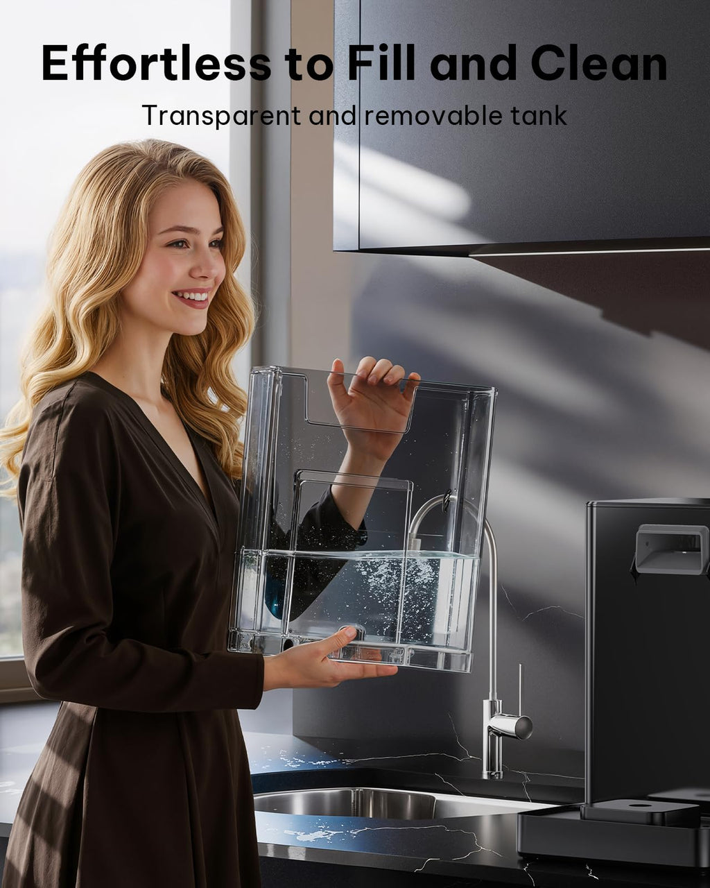 Silonn Nugget Ice Maker Countertop, Auto Drop Ice, Self Cleaning Ice Machine, 40 lbs/24H Soft Chewable Ice, Self Dispensing Nugget Ice Maker for Home, Kitchen and Party