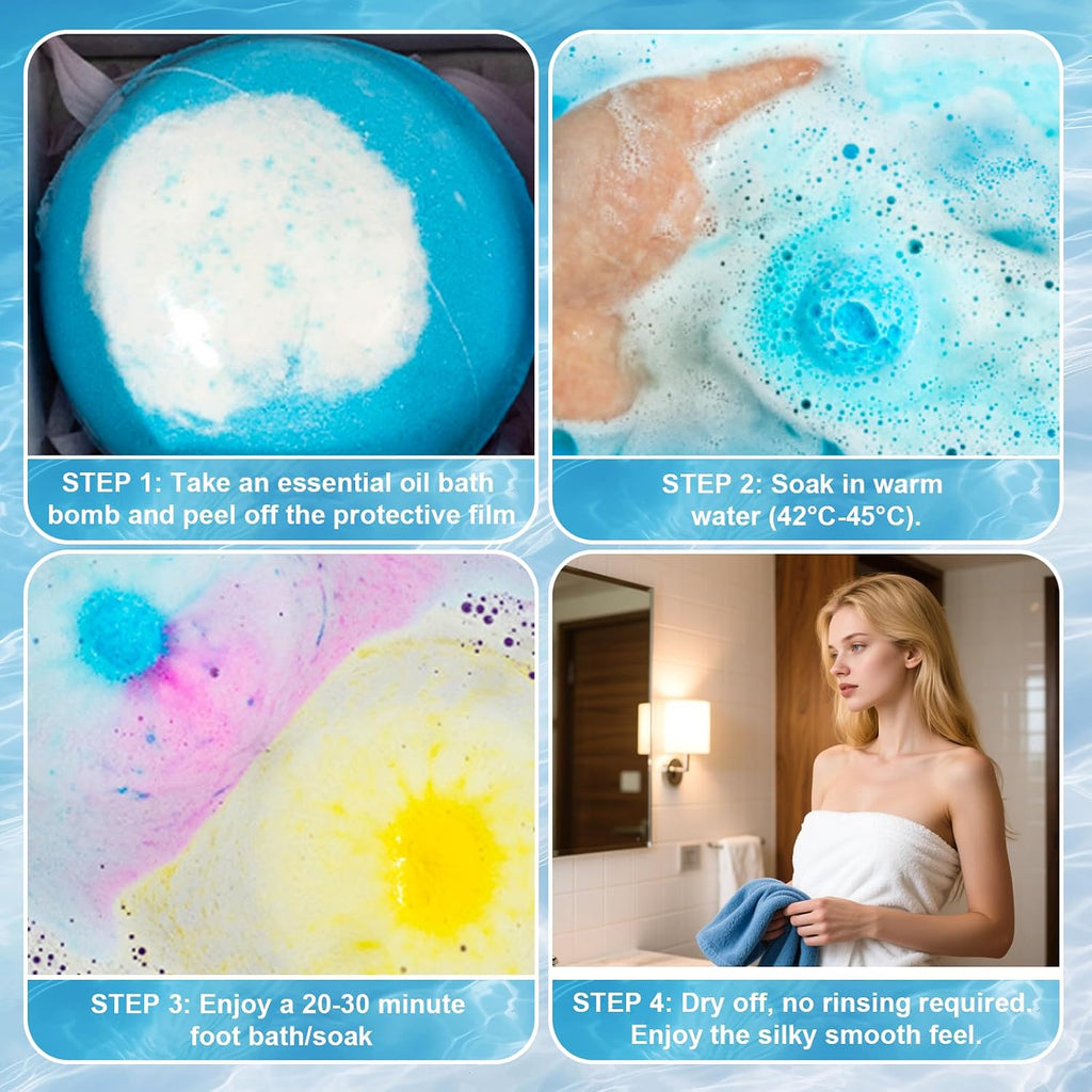 Playfizz Bath Bombs for Women, 12 PCS Handmade Bubble Bathbombs with Toys Inside, Shea & Coco Butter Dry Skin Moisturize, Perfect for Bubble Spa Bath, Bath Bomb Gift for Women, Girls, Wife