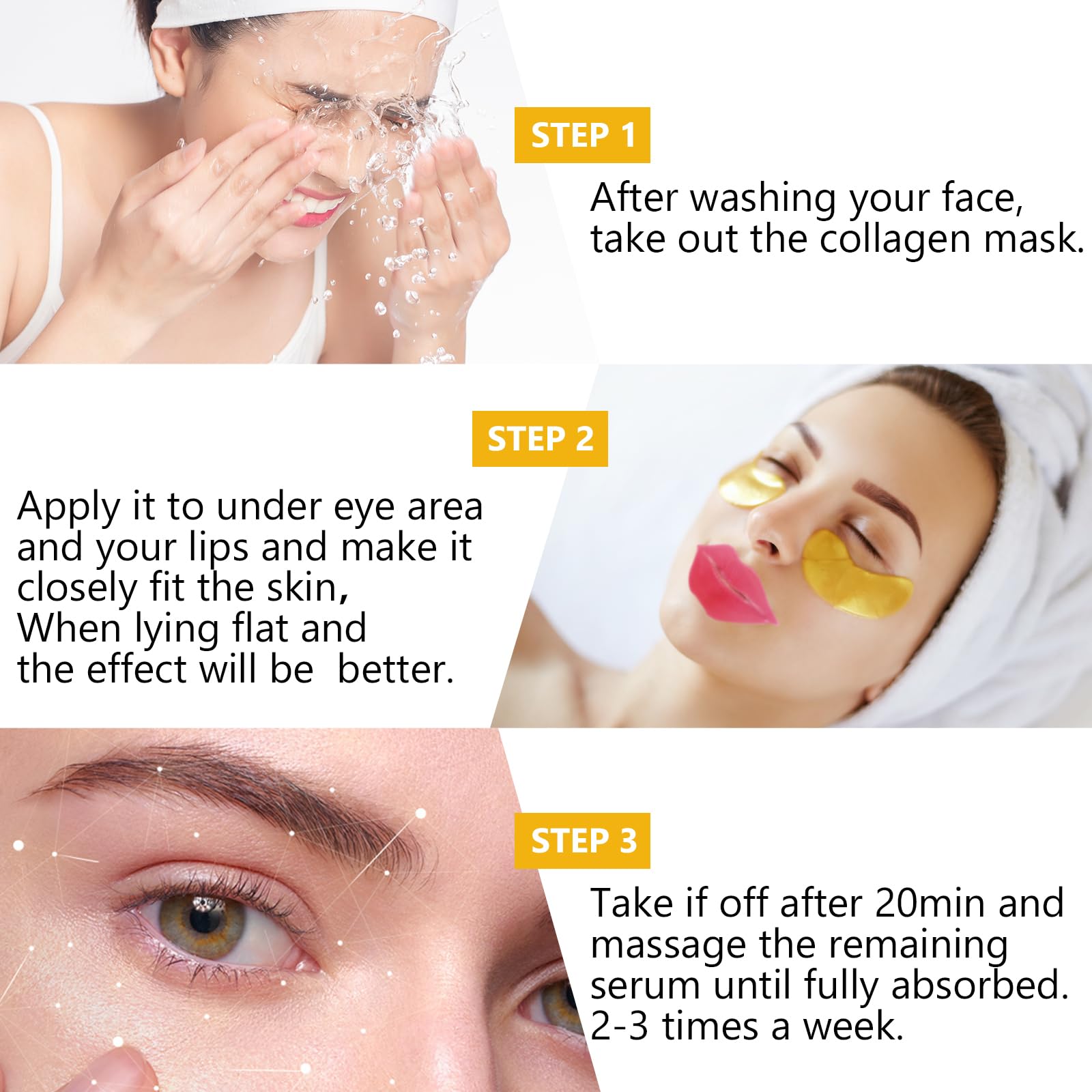 30 Pairs Gel Collagen Eye Pads,Crystal Collagen Under Eye Mask for Moisturizing,Reducing Fine Lines&Dark Circles& Puffy Eyes Under Eye Patch for Women Men, Black