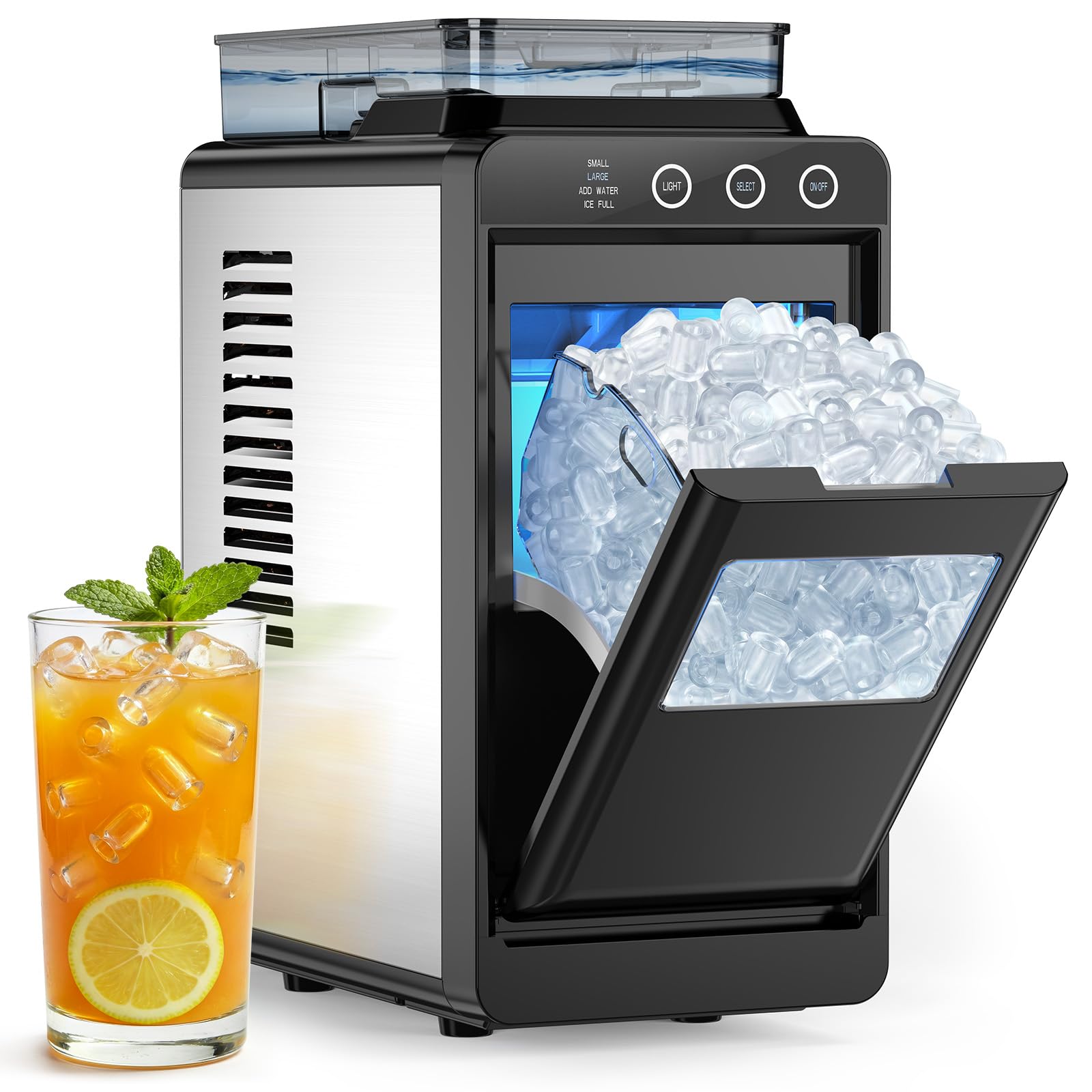 COWSAR Ice Maker Countertop, Portable Ice Machine with Self-Cleaning, 26.5 lbs/24Hrs, 8 Ice Cubes in 6 Mins, Ice Basket and Scoop, Ideal for Home, Kitchen, Bar, Camping