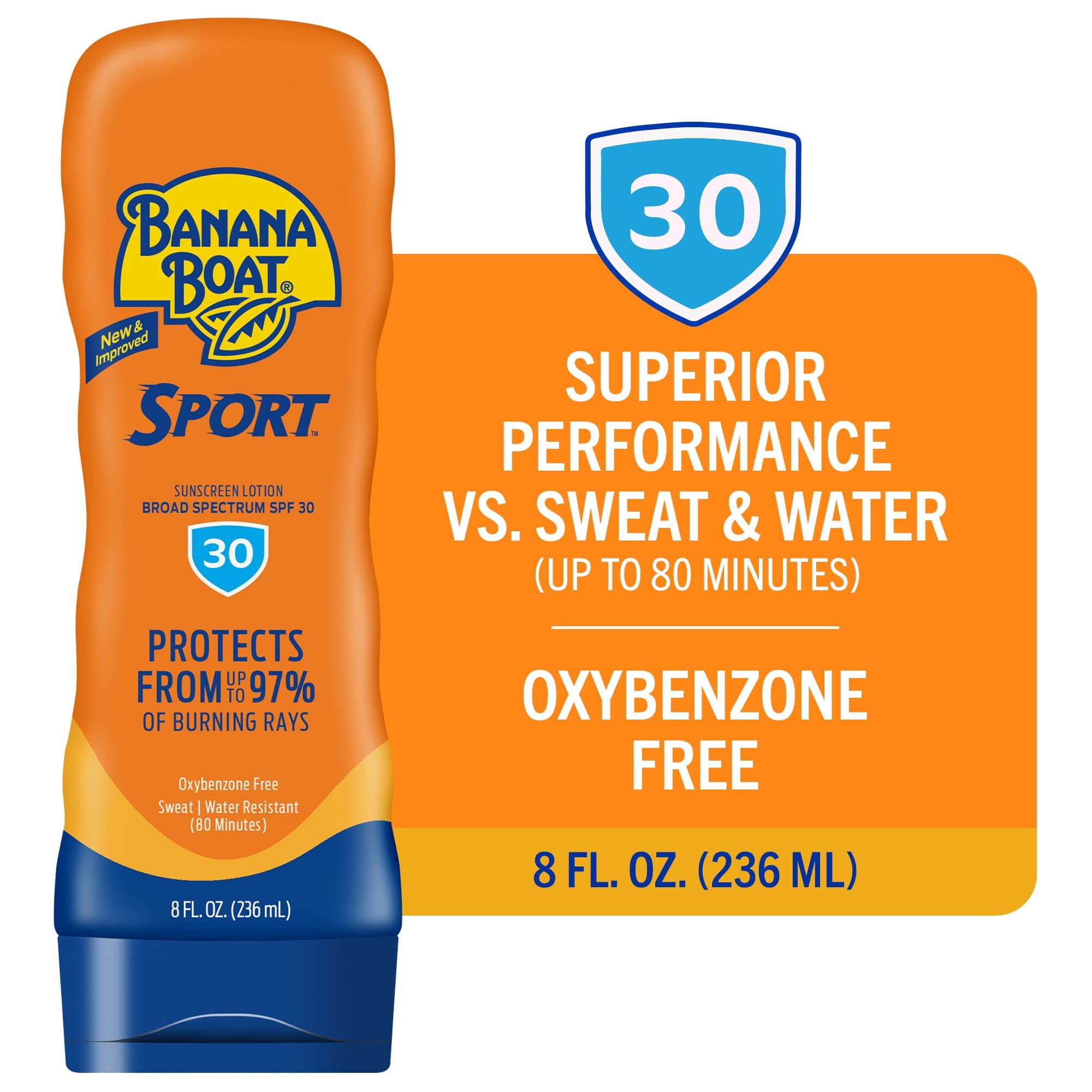 Banana Boat Sport Ultra SPF 50 Sunscreen Lotion, 12oz | Banana Boat Sunscreen SPF 50 Lotion, Oxybenzone-Free, Sunblock, Family Size, 12oz (Pack of 1)