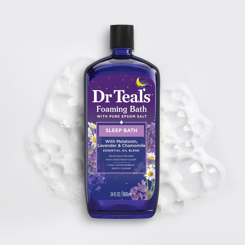 Dr Teal's Foaming Bath with Pure Epsom Salt, Soothe & Sleep with Lavender, 34 fl oz (Pack of 2)