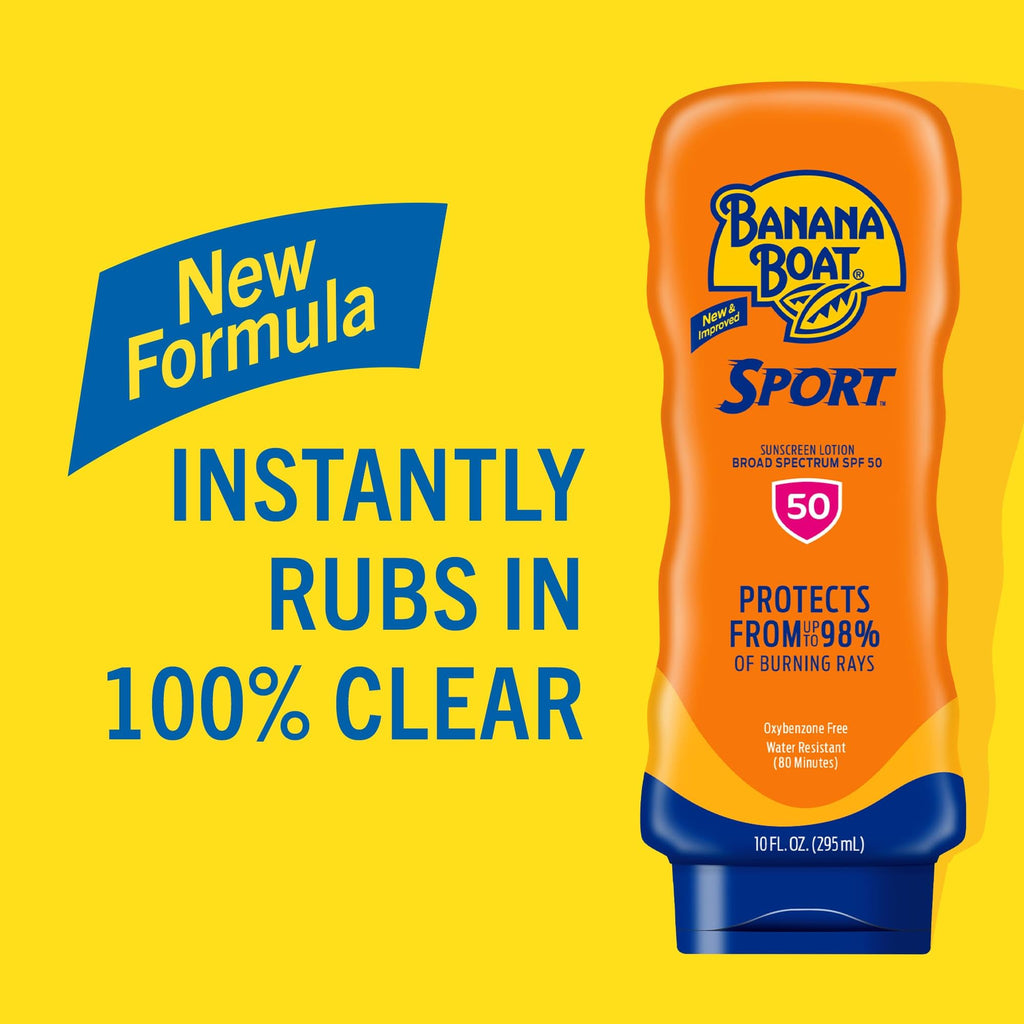Banana Boat Sport Ultra SPF 50 Sunscreen Lotion, 12oz | Banana Boat Sunscreen SPF 50 Lotion, Oxybenzone-Free, Sunblock, Family Size, 12oz (Pack of 1)