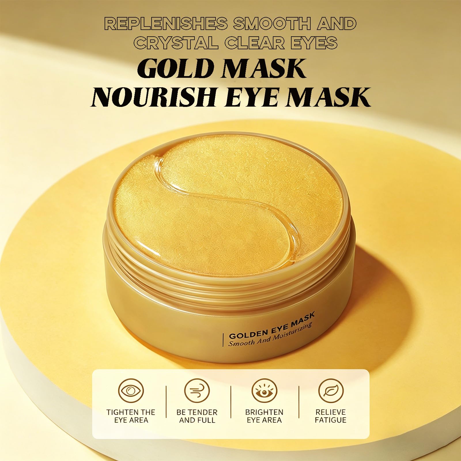 60pcs 24k Gold Eye Mask, Under Eye Patches for Dark Circles, Puffiness & Wrinkles, Hydrating Eye Mask Skincare, Eye Patches for Women, Under Eye Mask, Refresh Your Skin, Reduce Wrinkles and Fine Lines