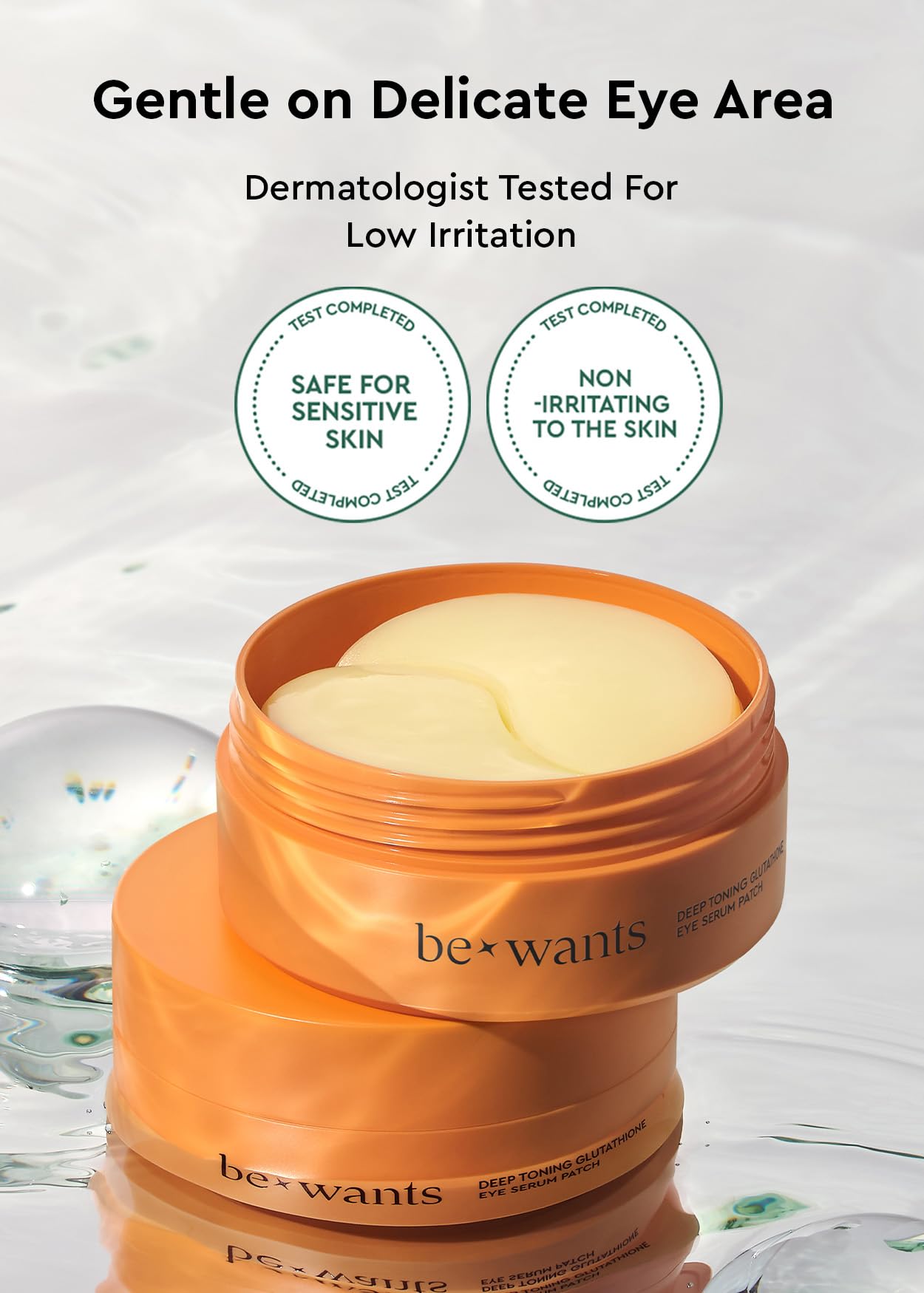 bewants Deep Toning Glutathione Eye Serum Patch | Korean Retinol and Caffeine Eye Patches | Advanced Glutathione Skincare Gel Patch | 60 Undereye Mask Patches