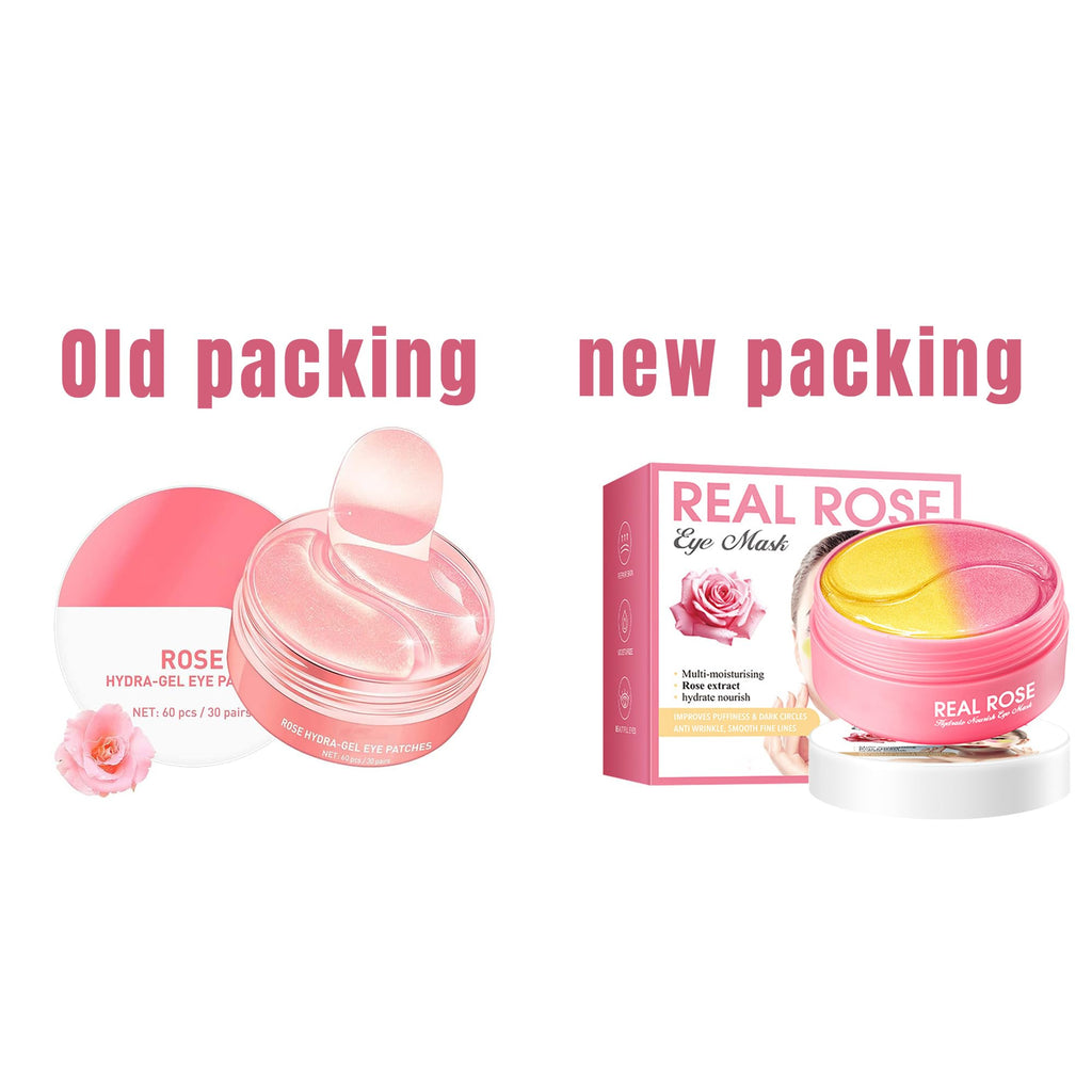 AKARY Eye Patches Rose Hydra-Gel Eye Mask Sheet Lady Skin Care Pad Remove Fine Lines Smooth Repair the Eyes Skin, Under Eye Gel for Moisturizing and Relieving, Firm the Look of the Eye Area