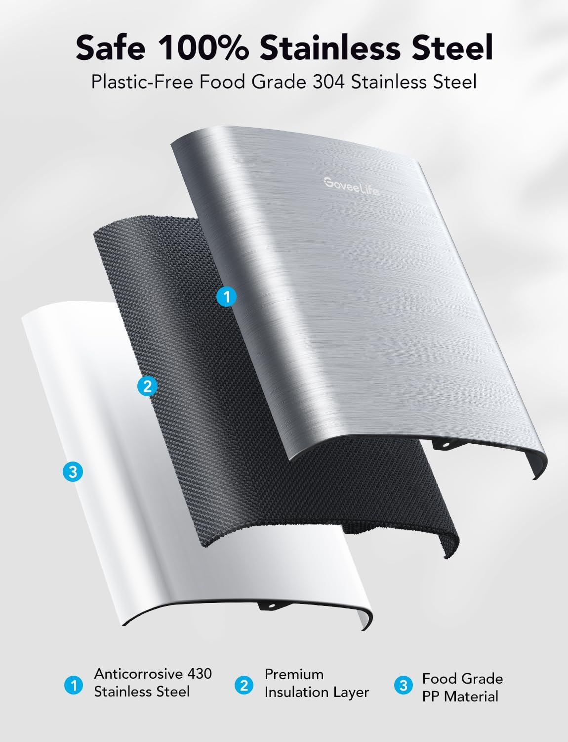GoveeLife Smart Countertop Ice Makers, Portable Ice Maker Machine with Self-Cleaning, 6 Mins 9 Bullet Ice, 26lbs/24Hrs, Voice Remote for Home Kitchen Party Camping, with Ice Scoop Stainless Silver | Ice Maker with 26lbs/Day, App and Voice Control, Self-Cl