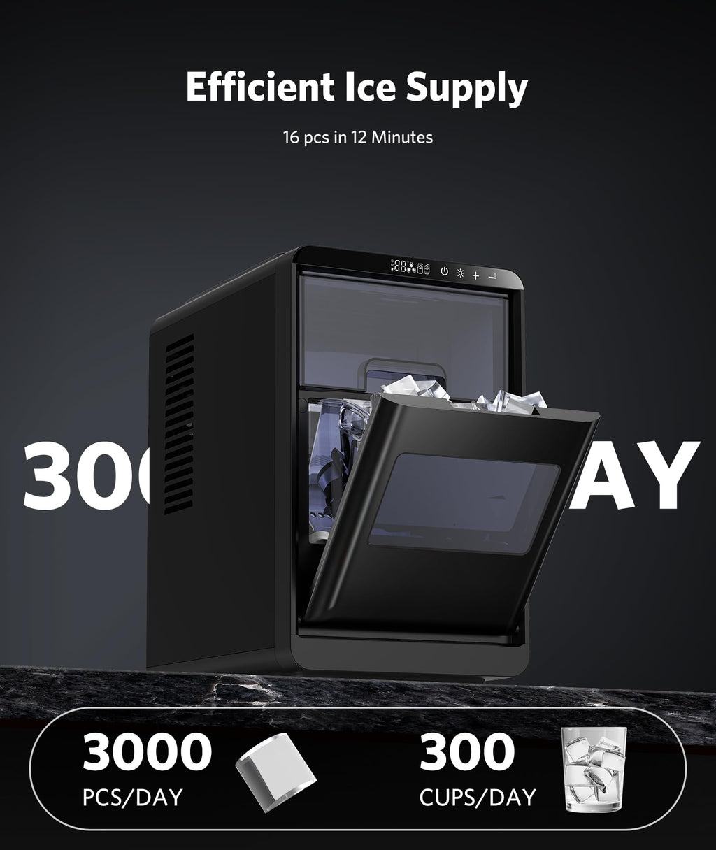 COWSAR Ice Maker Countertop, Portable Ice Machine with Self-Cleaning, 26.5 lbs/24Hrs, 8 Ice Cubes in 6 Mins, Ice Basket and Scoop, Ideal for Home, Kitchen, Bar, Camping