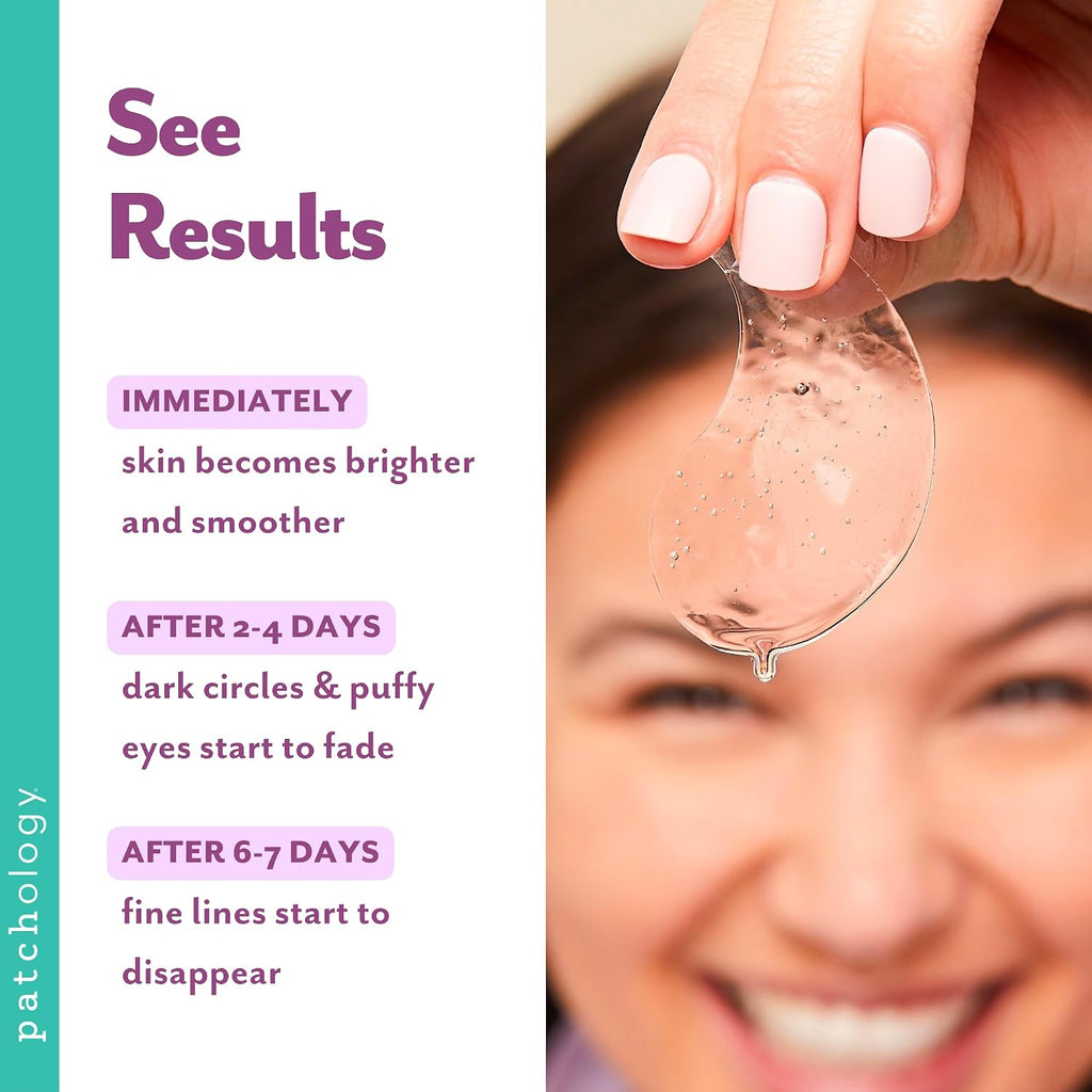 Patchology Serve Chilled Bubbly Eye Gels with Niacinamide, Hydrating Under Eye Patches with Niacinamide and Vitamin C, Under Eye Gel Pads with Gel Technology, Facial Skin Care Products - 5 Pairs