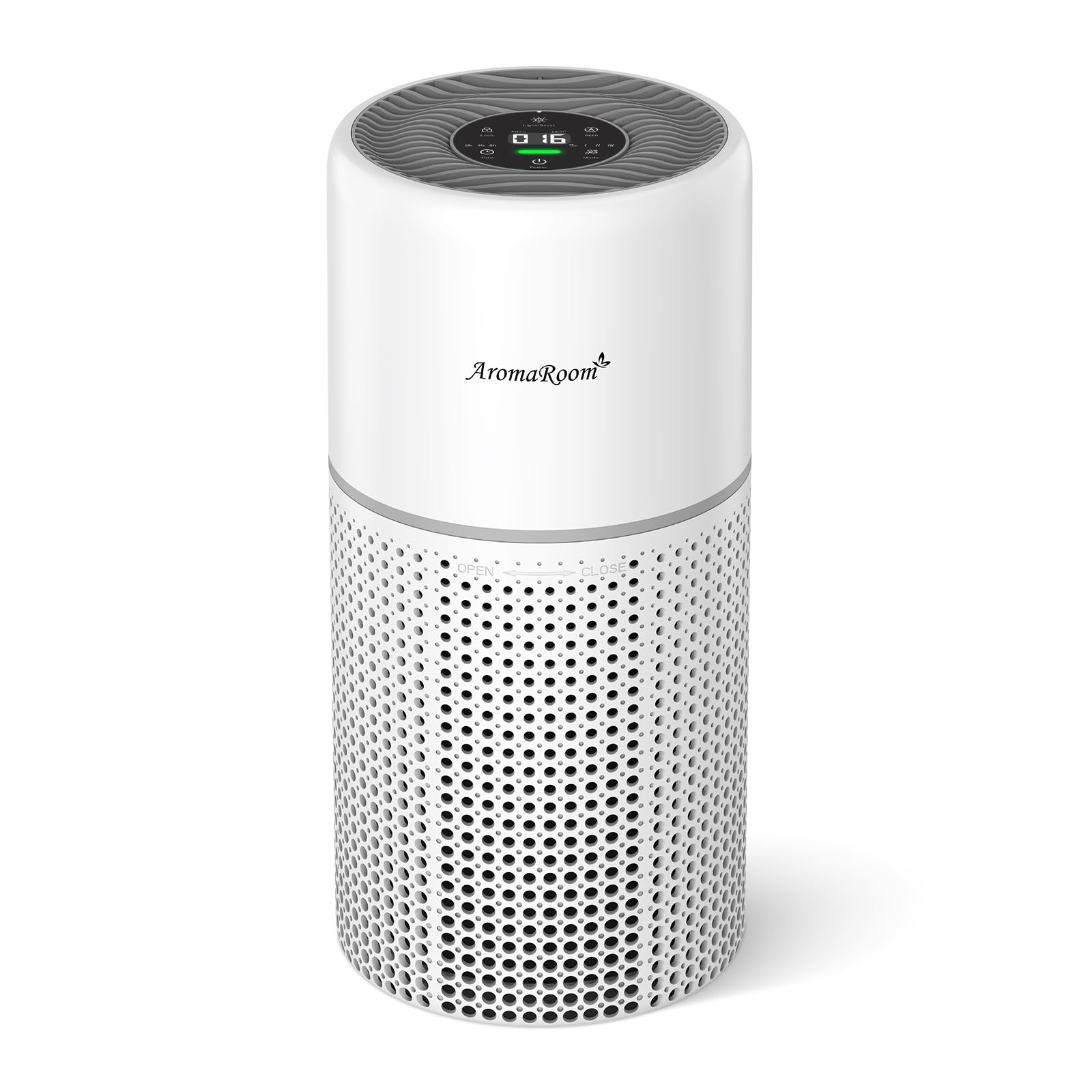 Air Purifier for Home Bedroom, AromaRoom H13 HEPA Air Filter For Smoke Pollen Dander Hair Smell Air Cleaner, 3-in-1 Filter with Sleep Mode, Quiet Air Cleaner For Pets, Home, Baby Room (White)