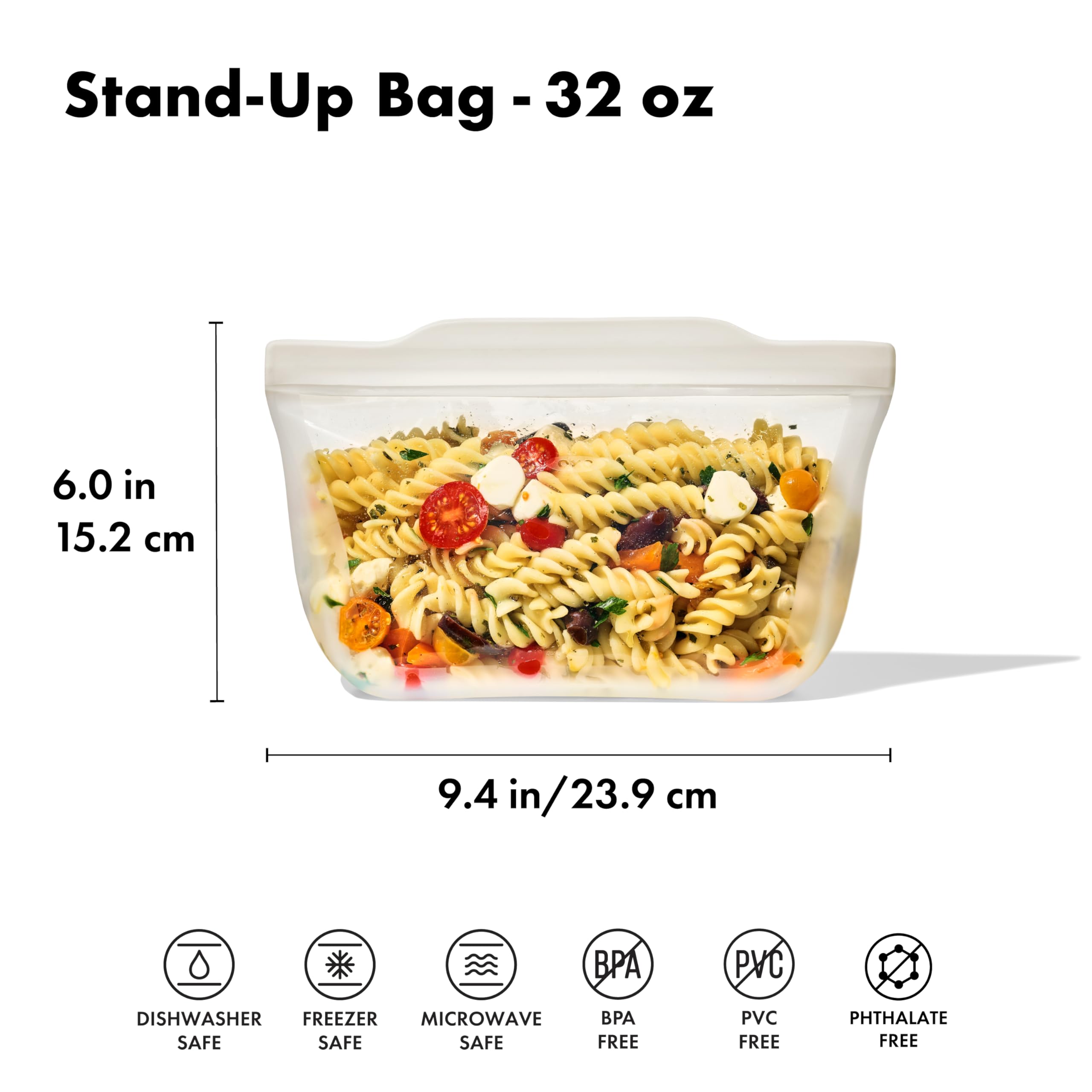 OXO Good Grips Silicone Reusable Bag – Stand-Up Snack (12 oz) – Oat