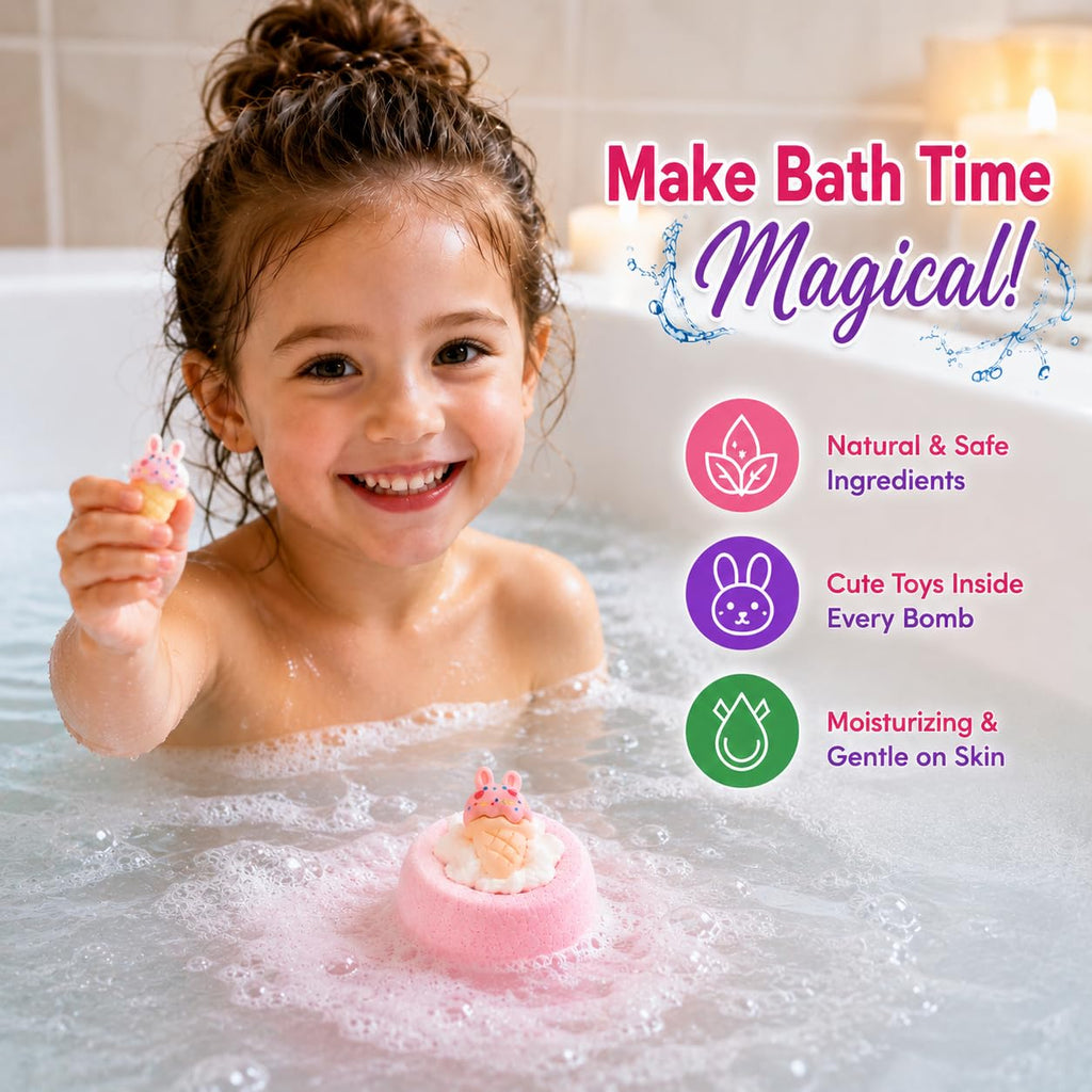 EvolutionUSA Refresh Bath Bombs for Women & Kids – 24 Bath Bombs Mini Sized, Organic Bathbomb Set, Women & Kids Bath Fizz, Luxury Gift for Mother’s Day, Easter, Valentines, Birthday or Self Care