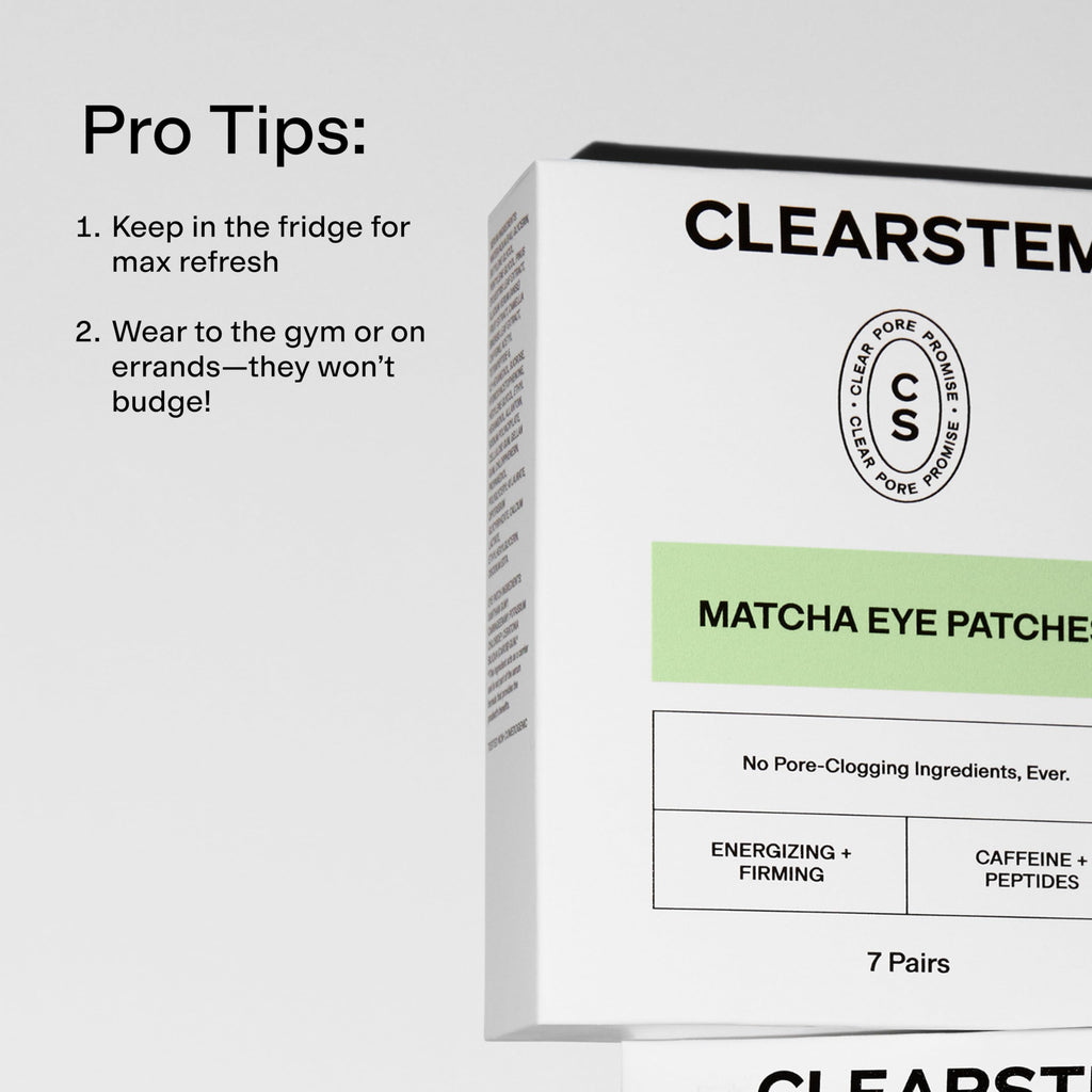 CLEARSTEM EYE CANDY Matcha Under Eye Patches - Eye Masks for Dark Circles and Puffiness, No Slip Patches with Caffeine, Peptides and Botanical Blend - Lightweight Under Eye Depuffer Care - 7 Pairs