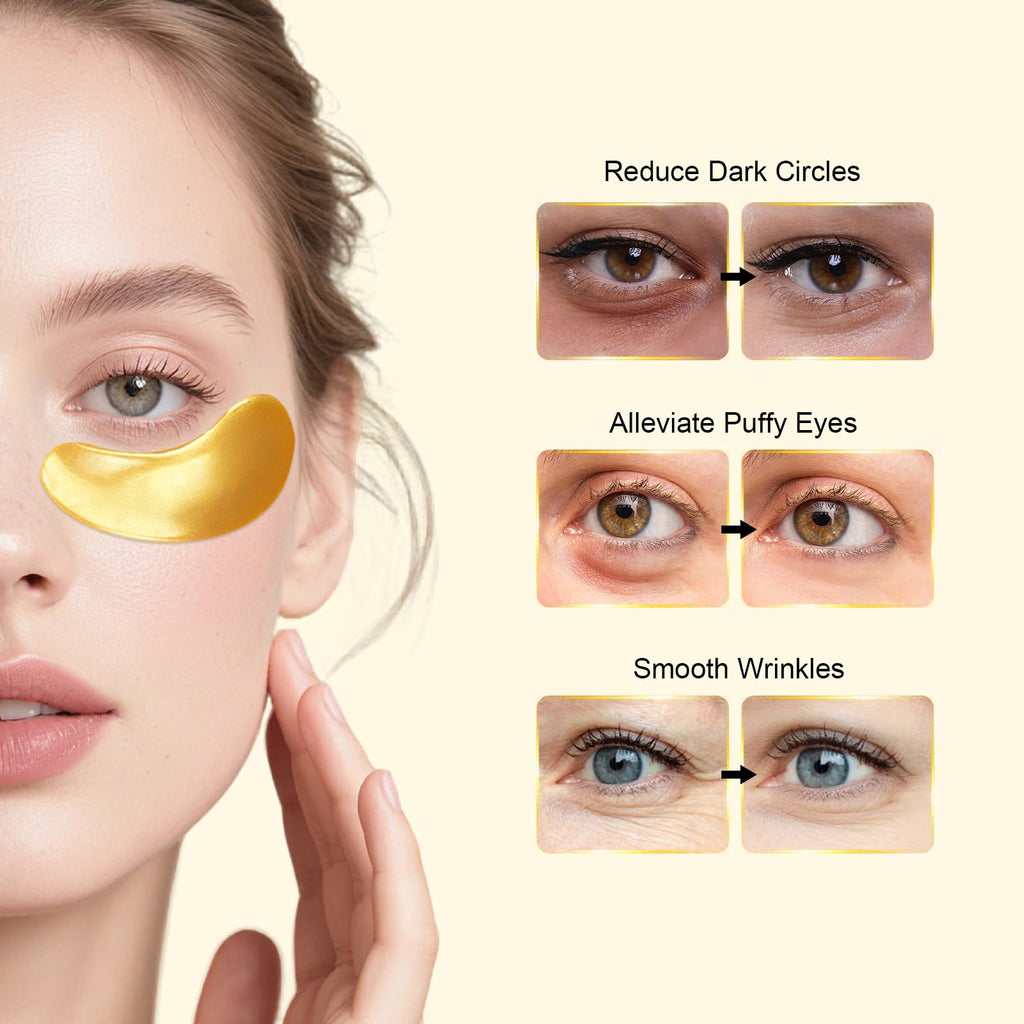 30 Pairs Gel Collagen Eye Pads,Crystal Collagen Under Eye Mask for Moisturizing,Reducing Fine Lines&Dark Circles& Puffy Eyes Under Eye Patch for Women Men, Black