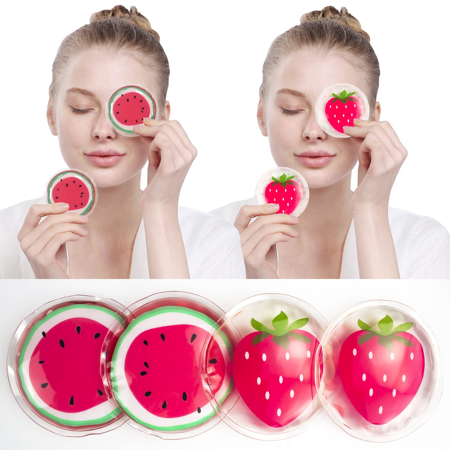 4PCS Gel Eye Ice Pack Set Reusable, Cold and Hot Compress for Eyes, Ice Pack for Eyes, Cooling Eye Pads for Eye Strain, Swelling, Redness, Dark Circles, Puffy Eyes, and Eye Recovery Surgery.