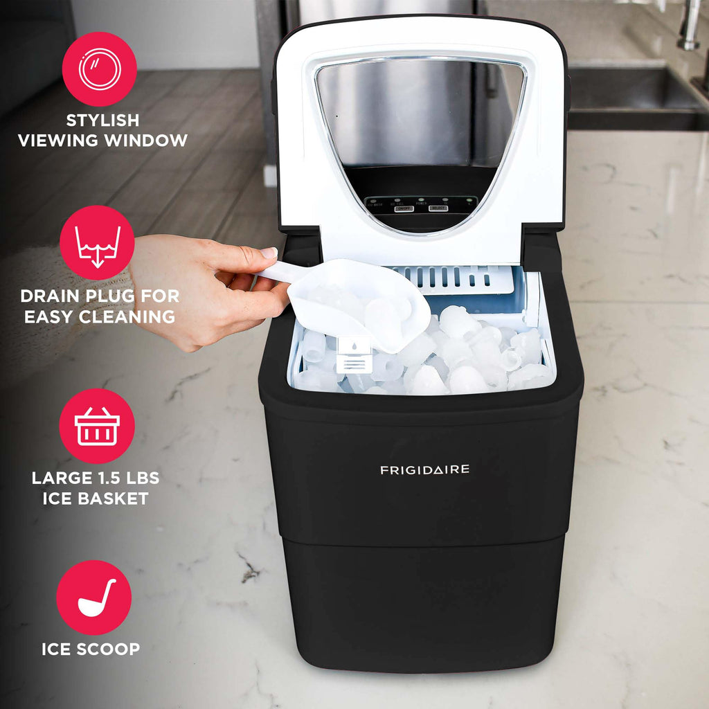 Frigidaire EFIC108 Counter top Portable, 26 lb per Day Compact Ice Maker Machine