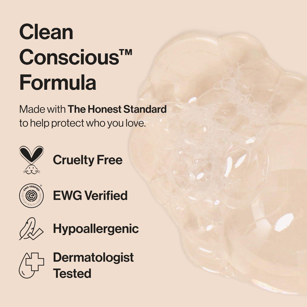 The Honest Company Foaming Bubble Bath & Baby Wash, Tear-Free, Hypoallergenic, Natural Formula, Lavender Calm Scent, 12 fl oz