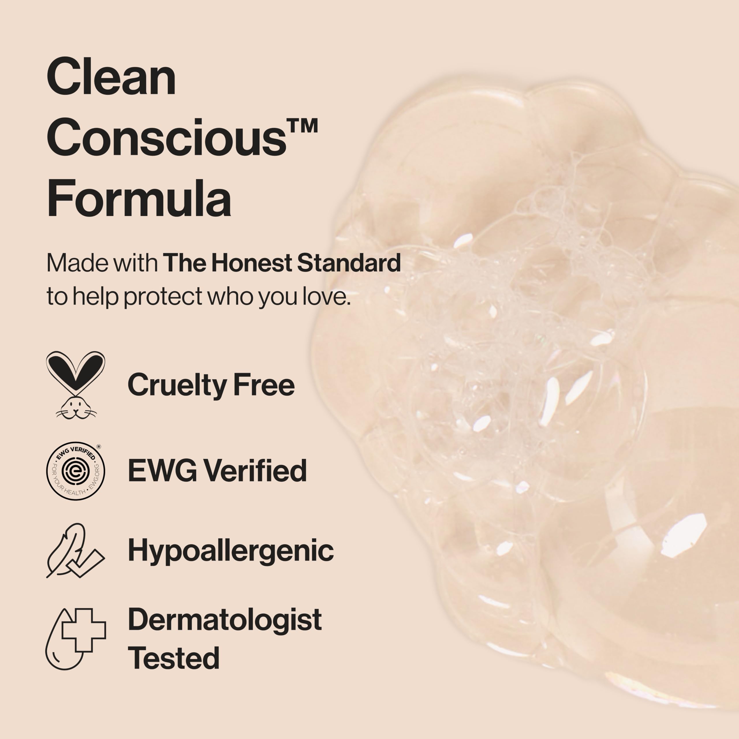 The Honest Company Foaming Bubble Bath & Baby Wash, Tear-Free, Hypoallergenic, Natural Formula, Lavender Calm Scent, 12 fl oz