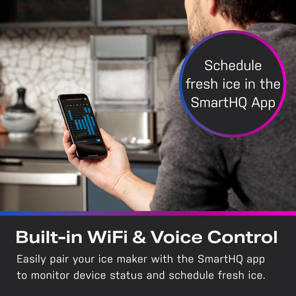 GE Profile Opal 2.0 | Countertop Nugget Ice Maker | Ice Machine with WiFi Connectivity | Smart Home Kitchen Essentials | Black Stainless