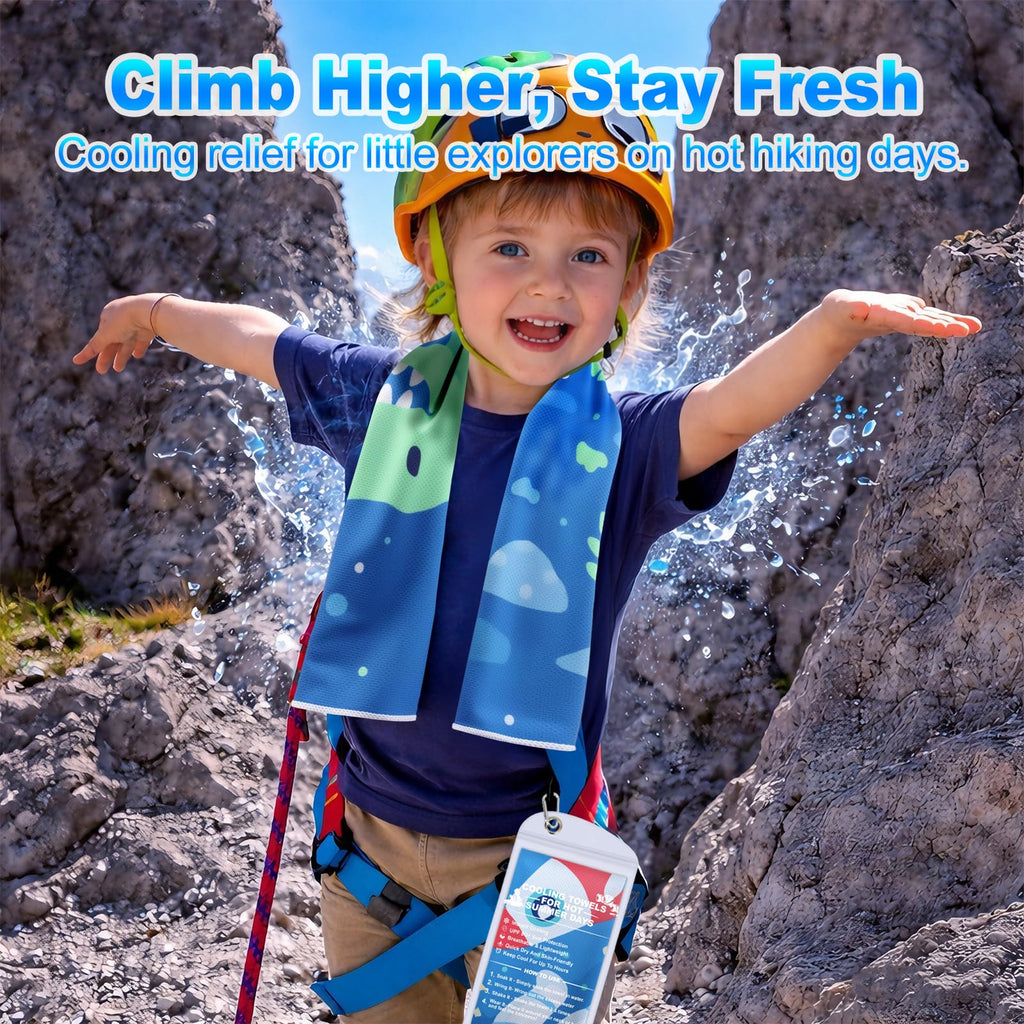 BobbleT 4 Pack Kids Cooling Towels, 30" x 9", Mini Cooling Towels for Neck and Face, Soft Breathable Cooling Neck Wraps for Girls, Ideal for Sports, School, Summer Camp & Outdoor Use