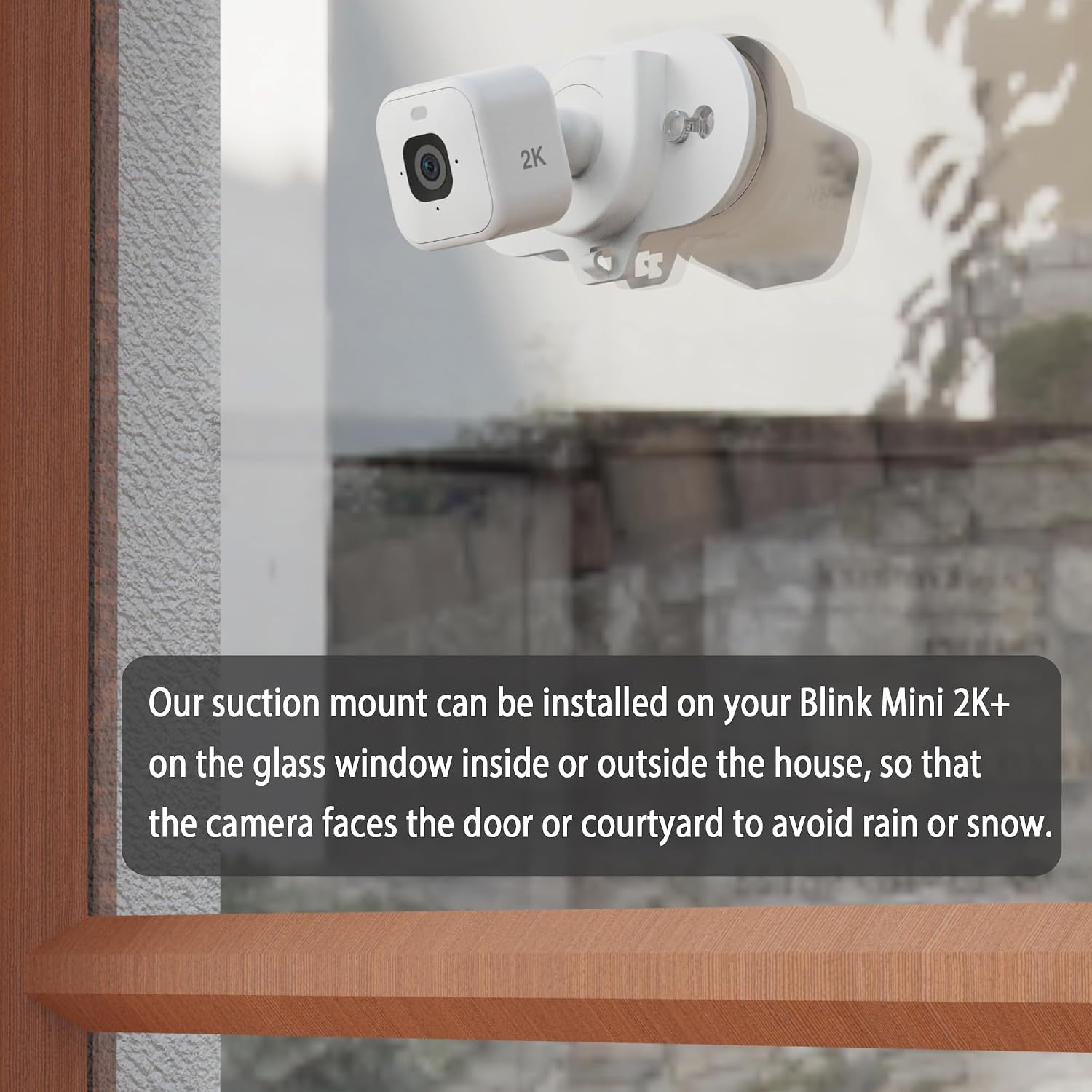 2 Pack Blink Camera Mount with Strong Suction Cup, No Drill No Screws No Adhesive, Window Mount for Blink Mini 2K+/ Mini 2 /Blink Outdoor 2K+ / All Blink Indoor Cameras (White)