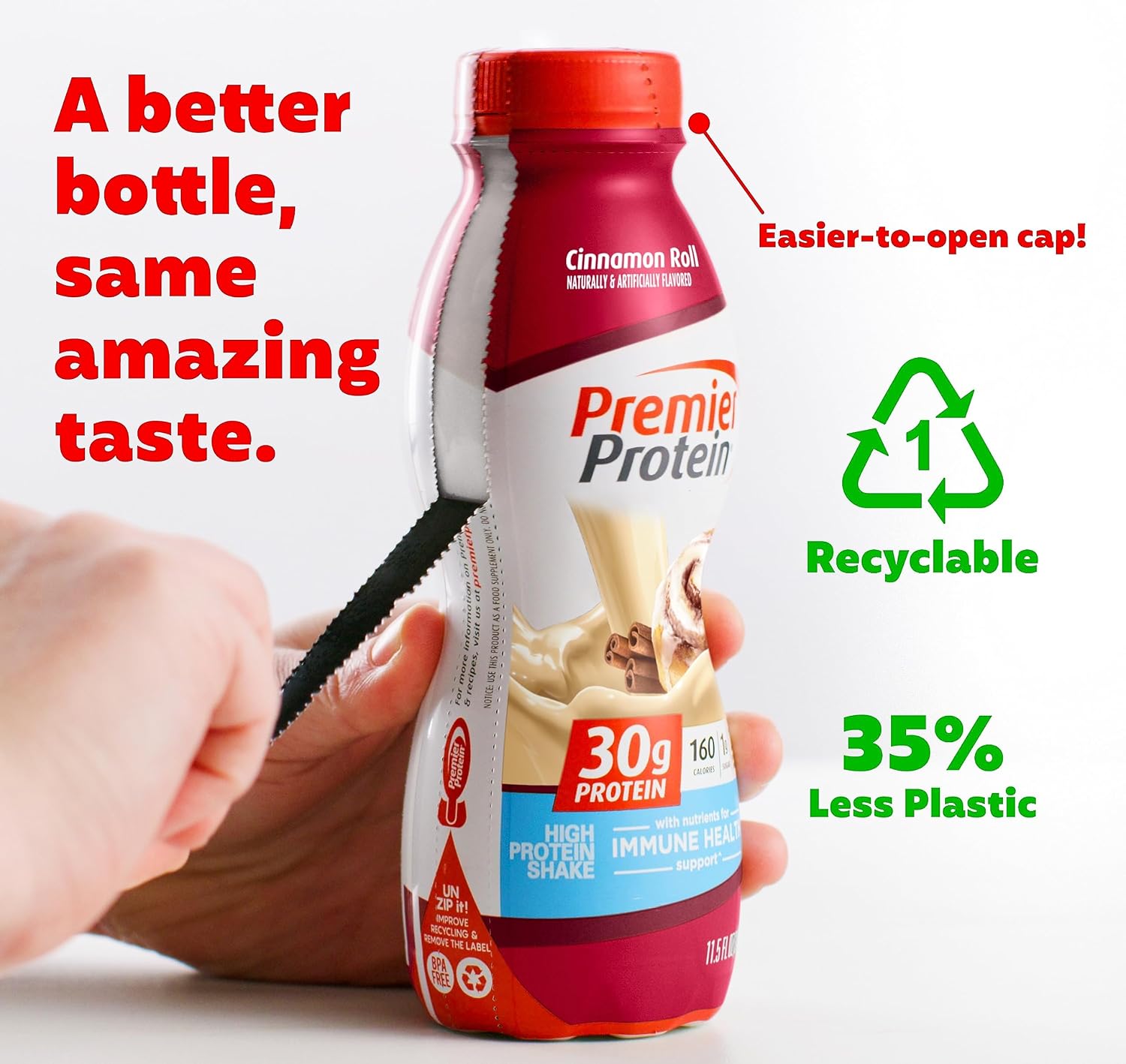 Premier Protein Shake, 30g Protein, 1g Sugar, 24 Vitamins&Minerals, Cinnamon Roll & Cake Batter Flavors, Pack of 12, 11.5oz Bottles