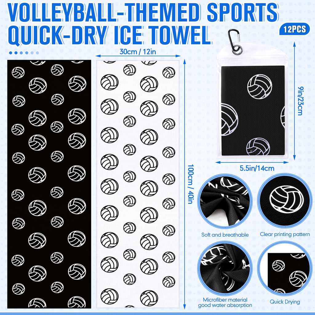 Mindsoft 12 Set Softball Cooling Towels for Sports Team Gifts with Carrying Pouch 30 x 9 Inch Softball Towels Bulk Microfiber Ice Cooling Rags for Birthday Party Favors Swag Bag Stuffers