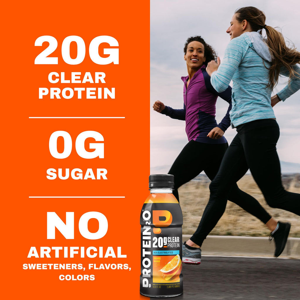 Protein2o 2-in-1 Clear Whey Protein & Electrolyte Beverage, 20g Protein, Gluten-Free, Keto, 16.9 fl oz Bottles (12 Count Variety Pack)