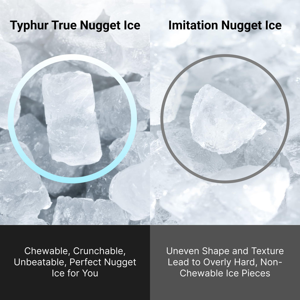 Typhur Smart Nugget Ice Maker Countertop with App Control, Pebble Ice Machine, Portable Pellet Ice Maker with Handle, Self-Cleaning Pump, 8 Cleaners, 35lbs/24H for Home, Kitchen, Office, RV, Silver