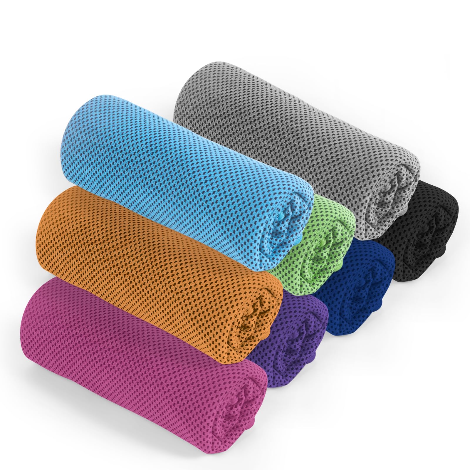4 Pack Cooling Towel for Gym Fitness Yoga Hiking,Hot Weather Cool Towels Cloth Rags Wrap for Neck Face(4 Pack-02)