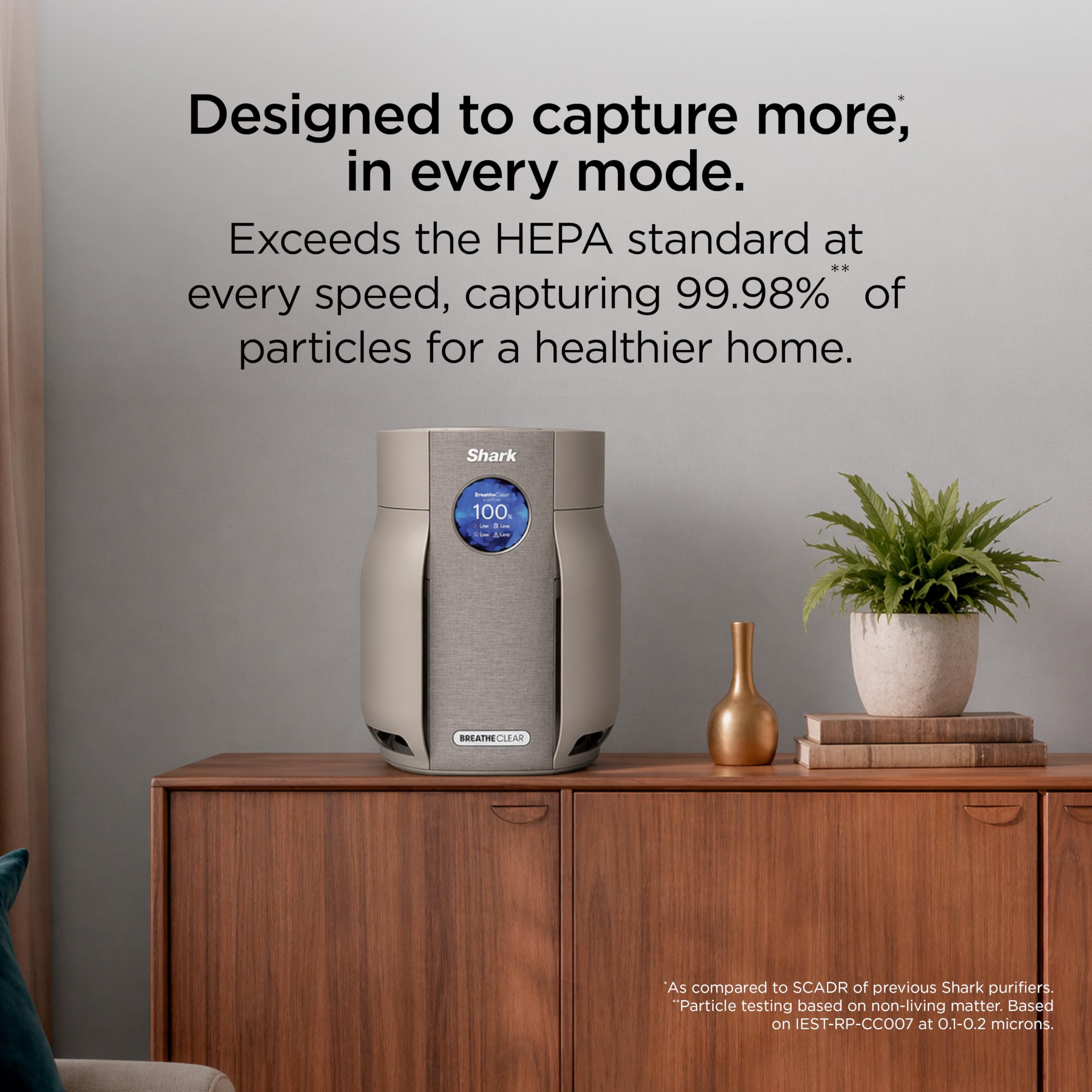 Shark BreatheClear, Smart Air Purifier, Living Room, Bedroom, Kitchen, Motion Sensing, HEPA-Exceeding In All Modes, No Filter Changes up to 6 Years, Dove, HP162 (2026)