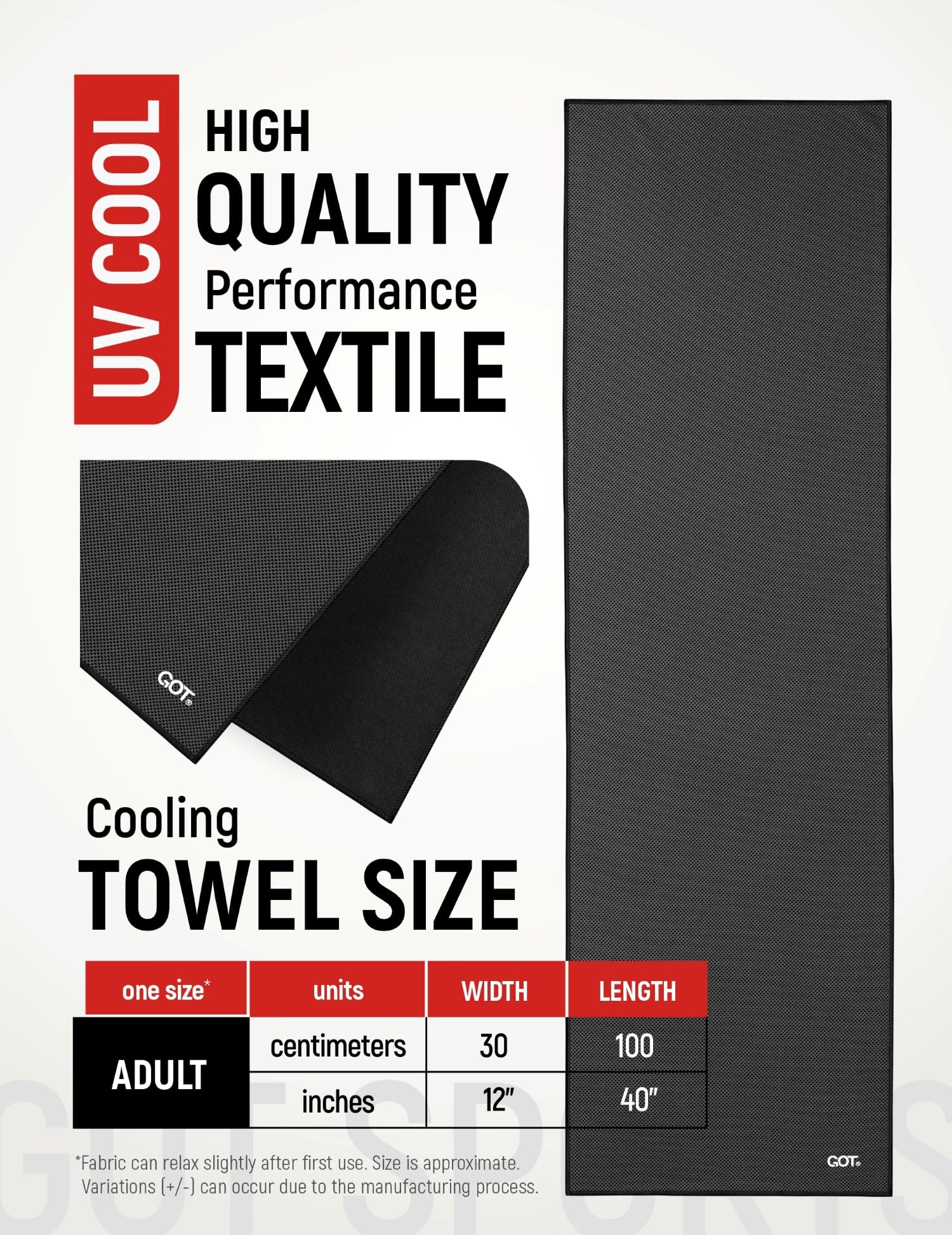 Instant Cooling Towel Neck & Face - Sweat Rag Neck Wraps Gym Workout | 40x12 Inch, Evaporative Cooling, Wet Wring Snap Activation, Lightweight, UPF 40+, Outdoor Adventures