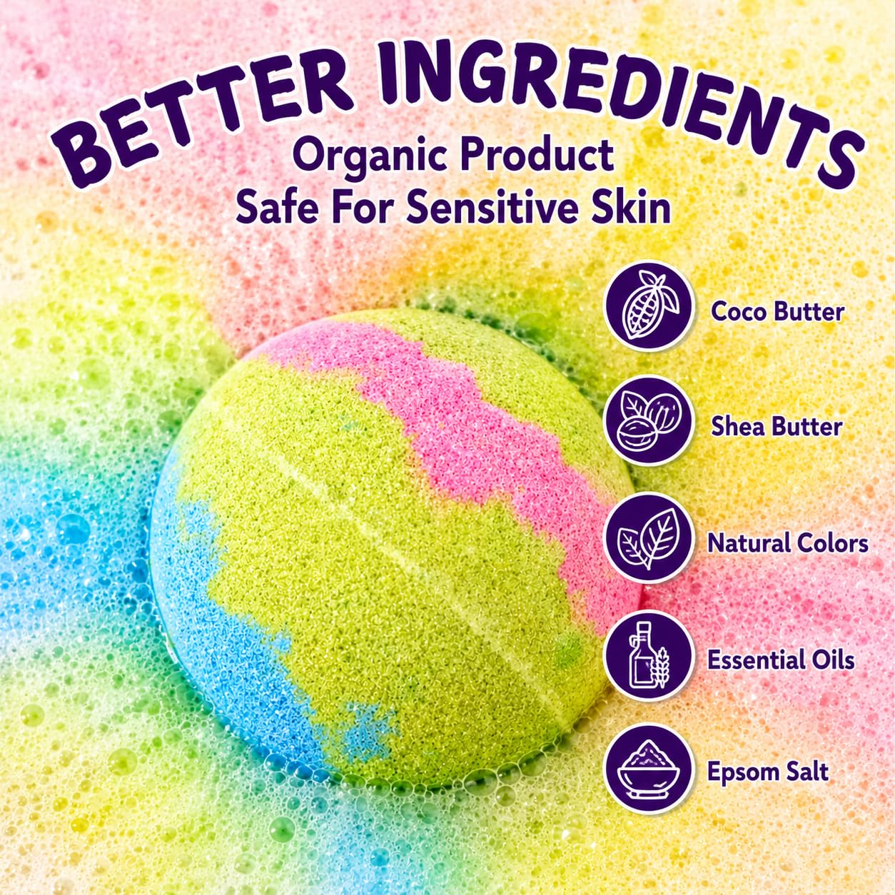 EvolutionUSA Refresh Bath Bombs for Women & Kids – 24 Bath Bombs Mini Sized, Organic Bathbomb Set, Women & Kids Bath Fizz, Luxury Gift for Mother’s Day, Easter, Valentines, Birthday or Self Care