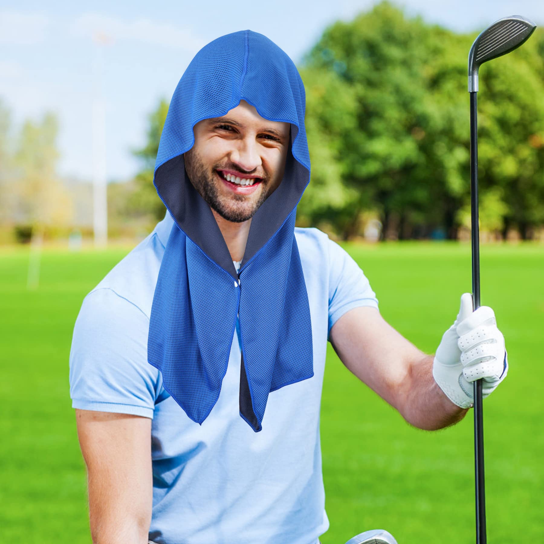 Sukeen Cooling Hoodie Towel, Cooling Towels for Neck and Face Quick Drying Absorbent, UV Protection Cooling Neck Wraps, Sport Workout Camping Cycling Cooling Towel