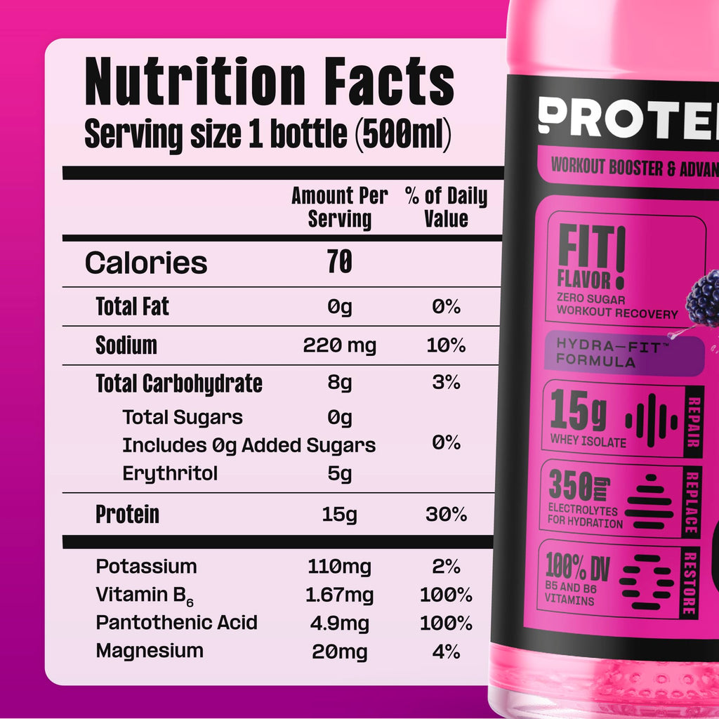 Protein2o 15g Whey Protein Infused Water, Peach Mango, 16.9 Oz Bottle (Pack of 12)