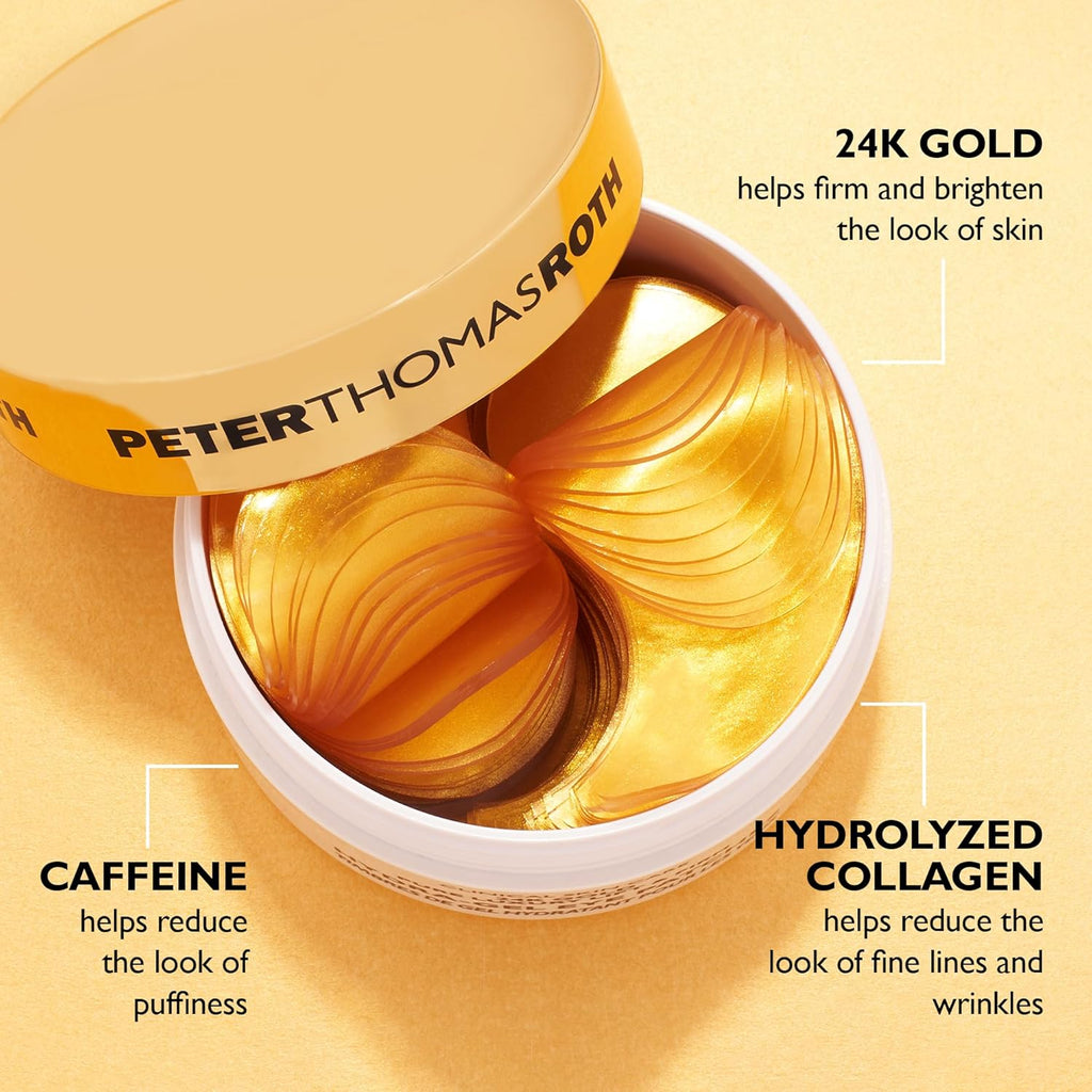 Peter Thomas Roth | 24K Gold Firming Hydra-Gel Eye Patches | Gold-Infused Eye Mask Patches for Fine Lines, Crow's Feet and Dark Circles