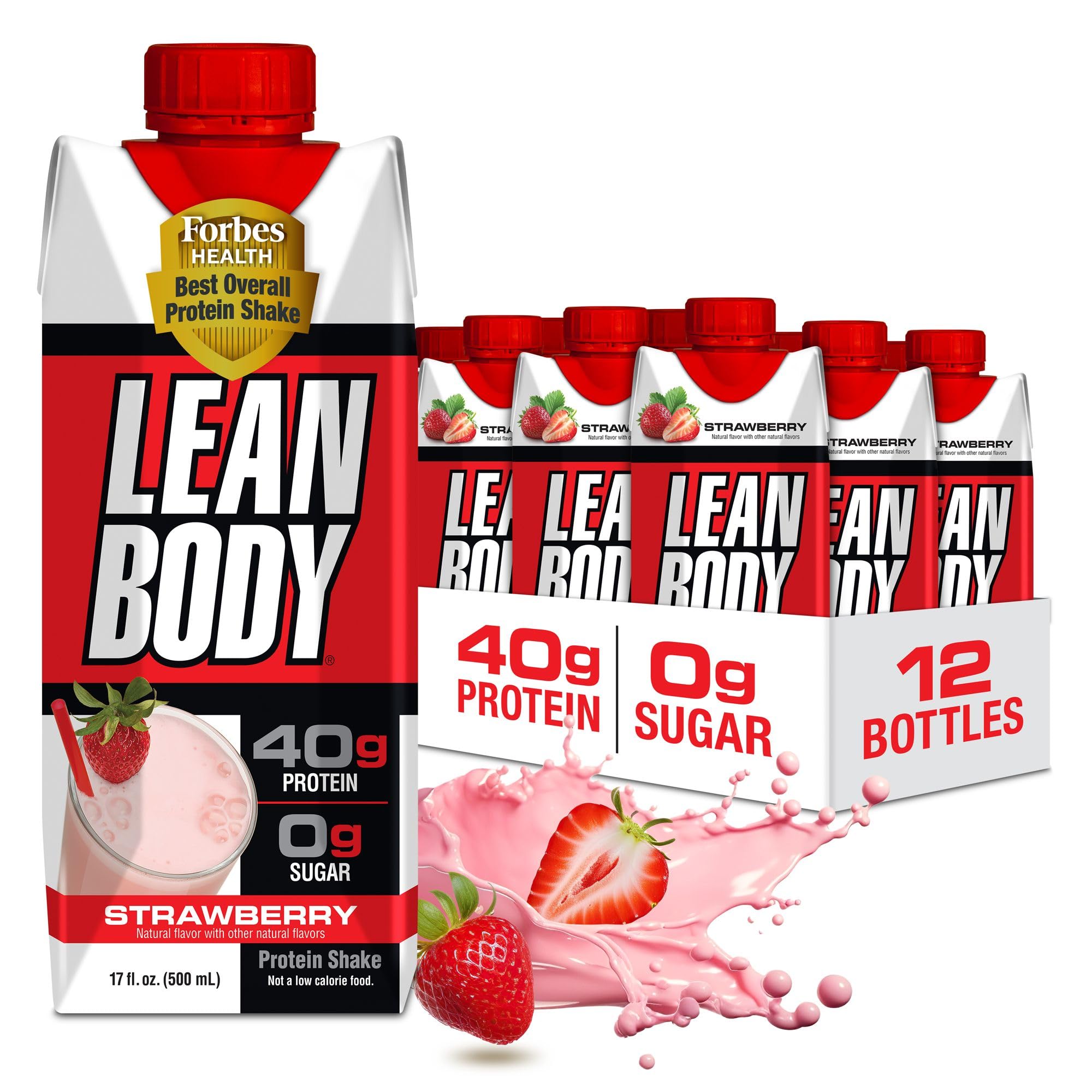 Labrada Lean Body Ready-to-Drink Chocolate Protein Shake, 40g Protein, Whey Blend, 0 Sugar, Gluten Free, 22 Vitamins & Minerals, LABRADA, 17 Fl Oz (Pack of 12)