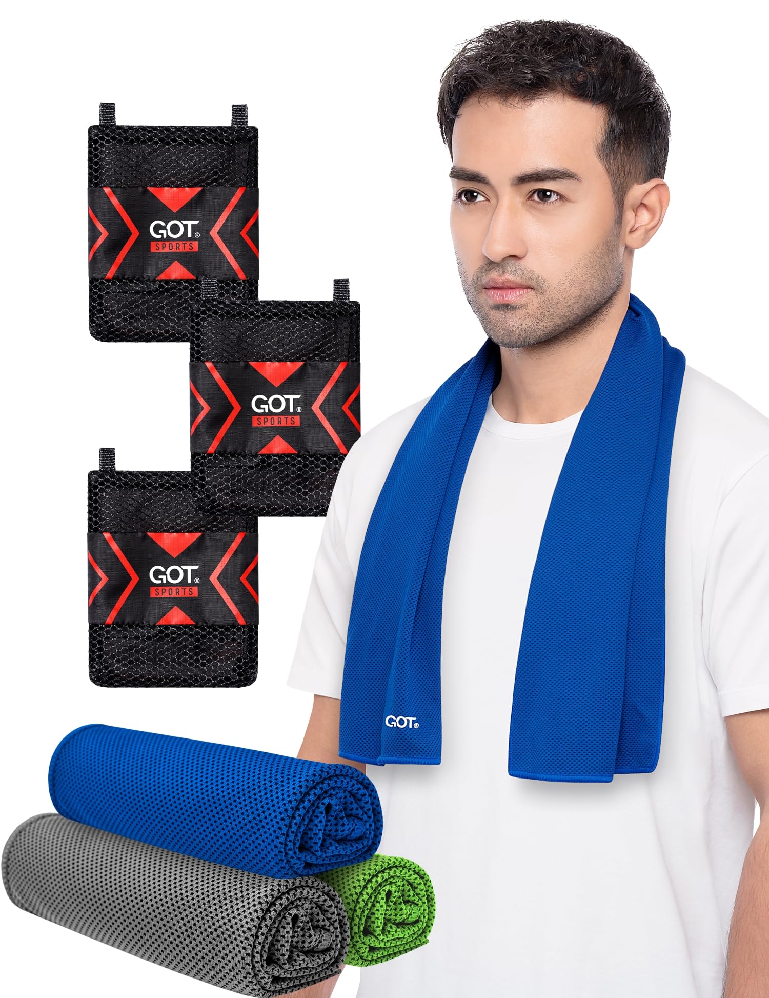 Instant Cooling Towel Neck & Face - Sweat Rag Neck Wraps Gym Workout | 40x12 Inch, Evaporative Cooling, Wet Wring Snap Activation, Lightweight, UPF 40+, Outdoor Adventures