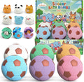Soccer Kids Bath Bombs with Surprise Toys Inside, 6 Pack Gentle Bubble Bath Fizzies, Football Shape Spa Gifts for 3-12 Year Old Boys Teen Sports Theme Girls Party Favor Birthday Christmas