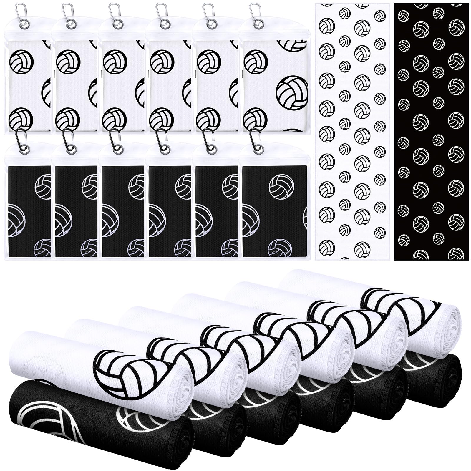 Mindsoft 12 Set Softball Cooling Towels for Sports Team Gifts with Carrying Pouch 30 x 9 Inch Softball Towels Bulk Microfiber Ice Cooling Rags for Birthday Party Favors Swag Bag Stuffers