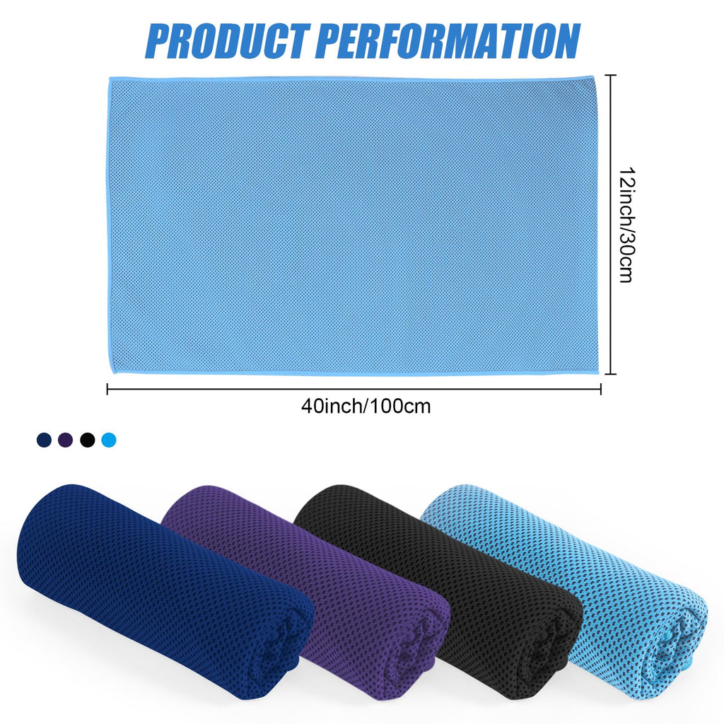 4 Pack Cooling Towel for Gym Fitness Yoga Hiking,Hot Weather Cool Towels Cloth Rags Wrap for Neck Face(4 Pack-02)