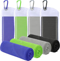 JISHY Cooling Towels 4 Pack 40"x12",Gym Towels for Men and Women,Microfiber Soft Breathable Workout Towels for Travel, Yoga, Running, Outdoor Works & More