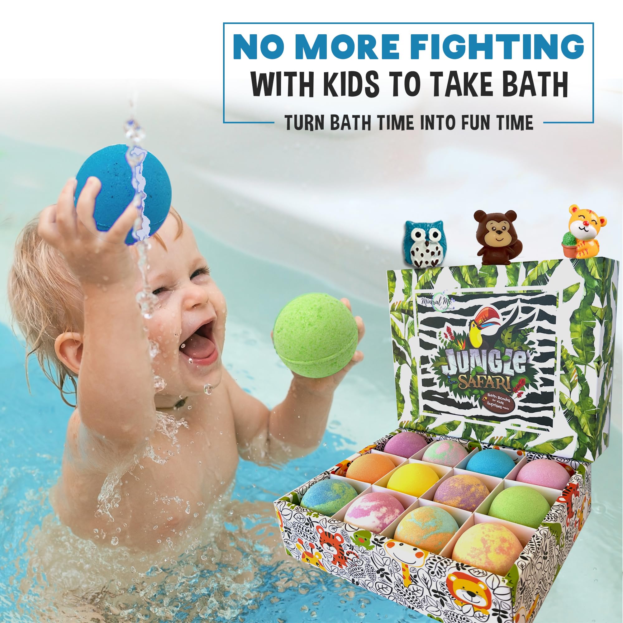 Bath Bombs for Kids with Surprise Inside - Organic, Gentle & Kid Friendly Bubble Bath Fizzies with Toys Inside. Spa Bath Fizz Balls Kit. Fizzy Balls w/Rich Bubbles, Birthday Gifts for Boys, Girls