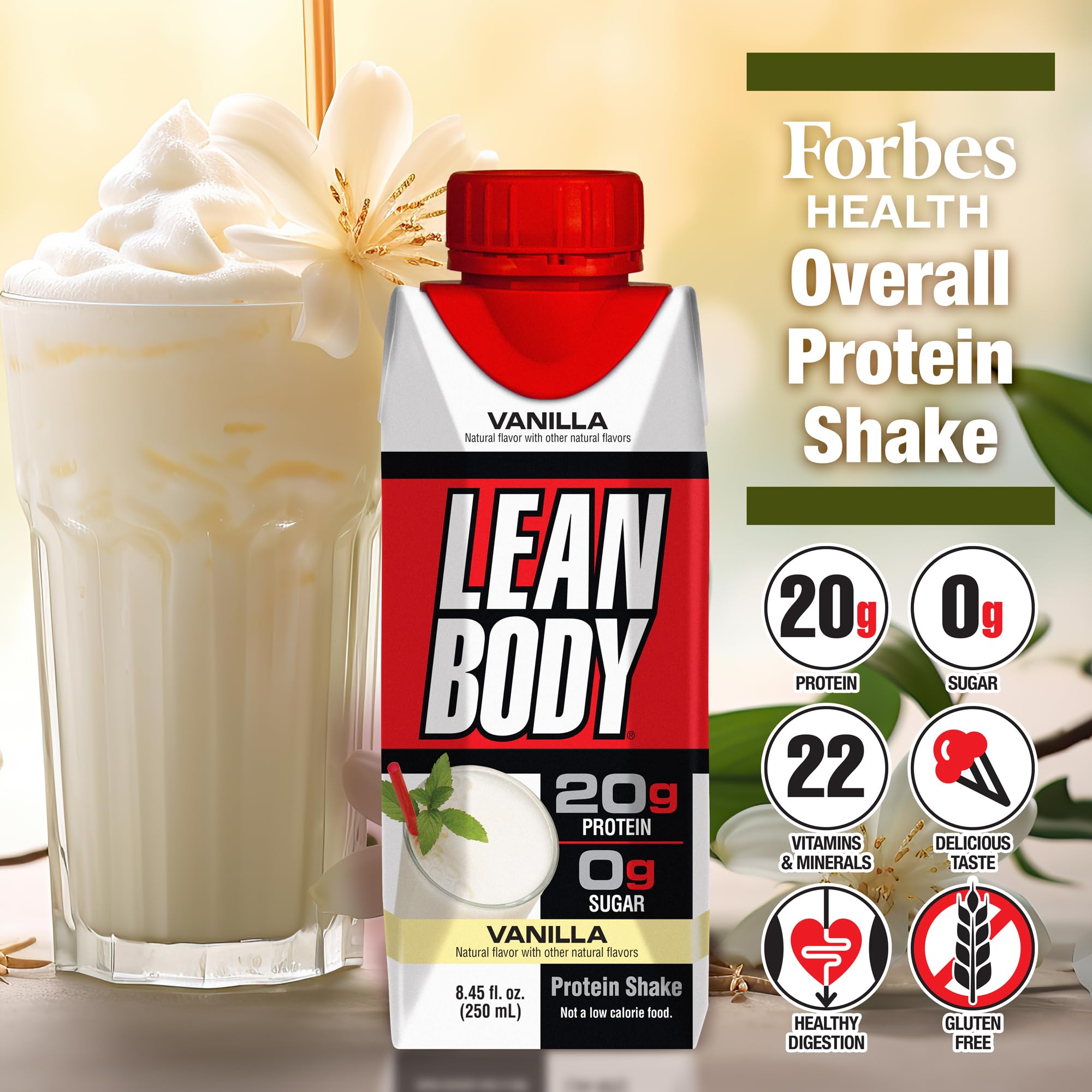 Labrada Lean Body Ready-to-Drink Chocolate Protein Shake, 40g Protein, Whey Blend, 0 Sugar, Gluten Free, 22 Vitamins & Minerals, LABRADA, 17 Fl Oz (Pack of 12)