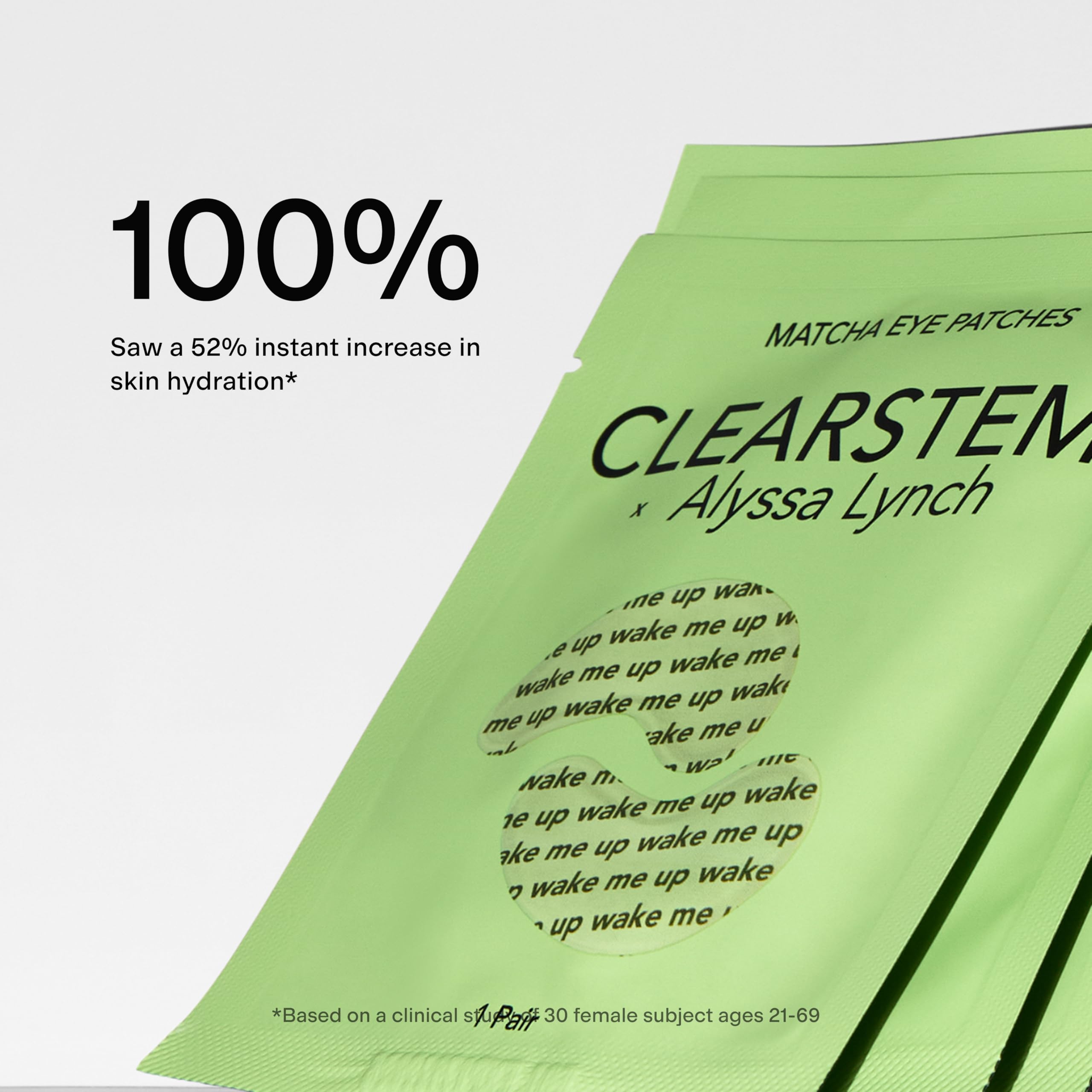 CLEARSTEM EYE CANDY Matcha Under Eye Patches - Eye Masks for Dark Circles and Puffiness, No Slip Patches with Caffeine, Peptides and Botanical Blend - Lightweight Under Eye Depuffer Care - 7 Pairs