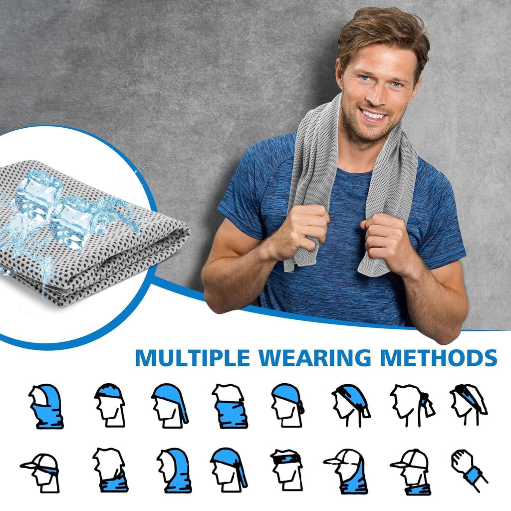 24 Pack Cooling Towels Bulk for Neck and Face 40"x12" Ice Cooling Sweat Rags Microfiber Soft Breathable Soft Chilly Towel for Yoga Golf Sport Running